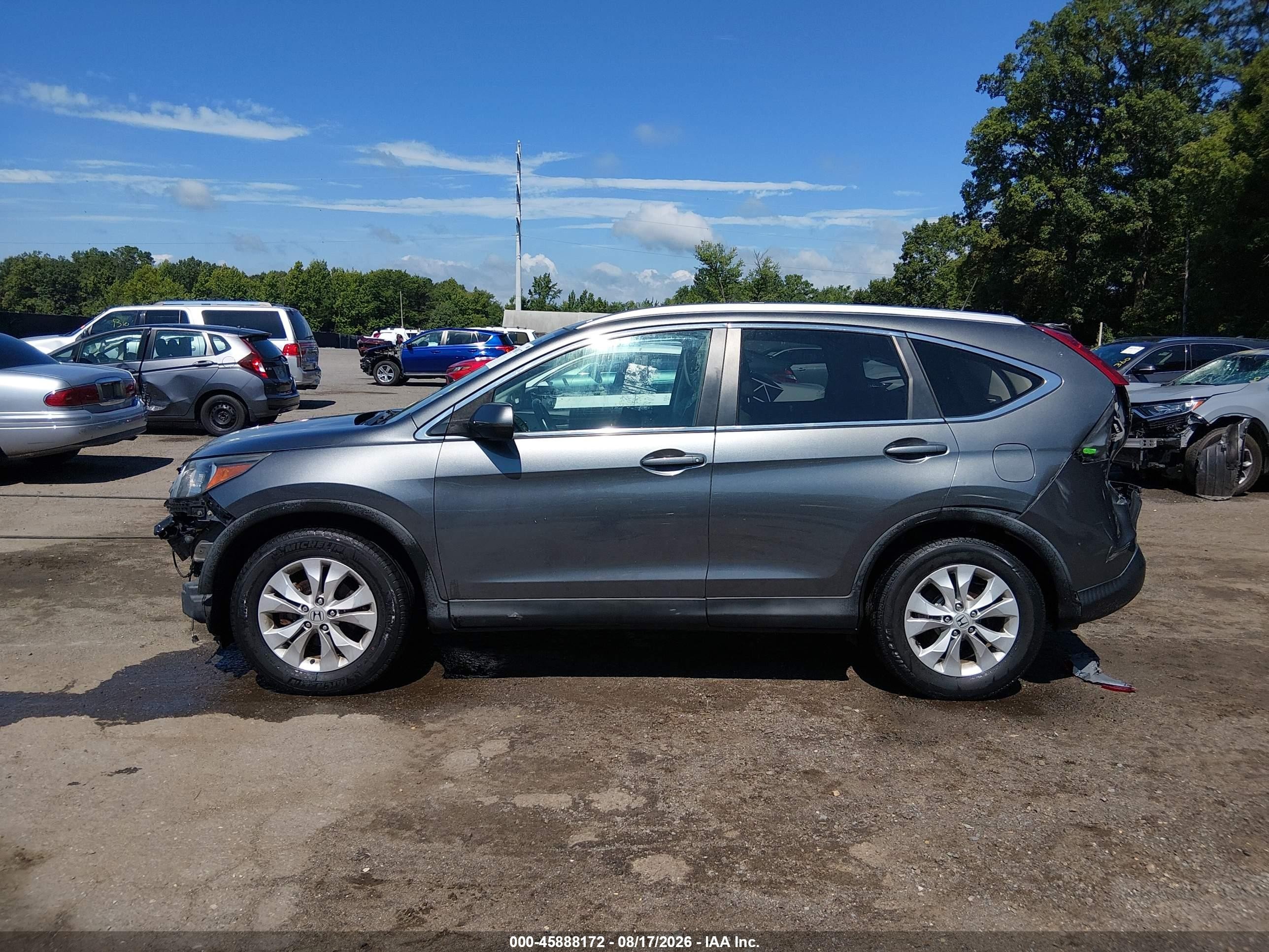 2014 Honda Cr-v Ex-l Серый vin: 5J6RM4H78EL012059