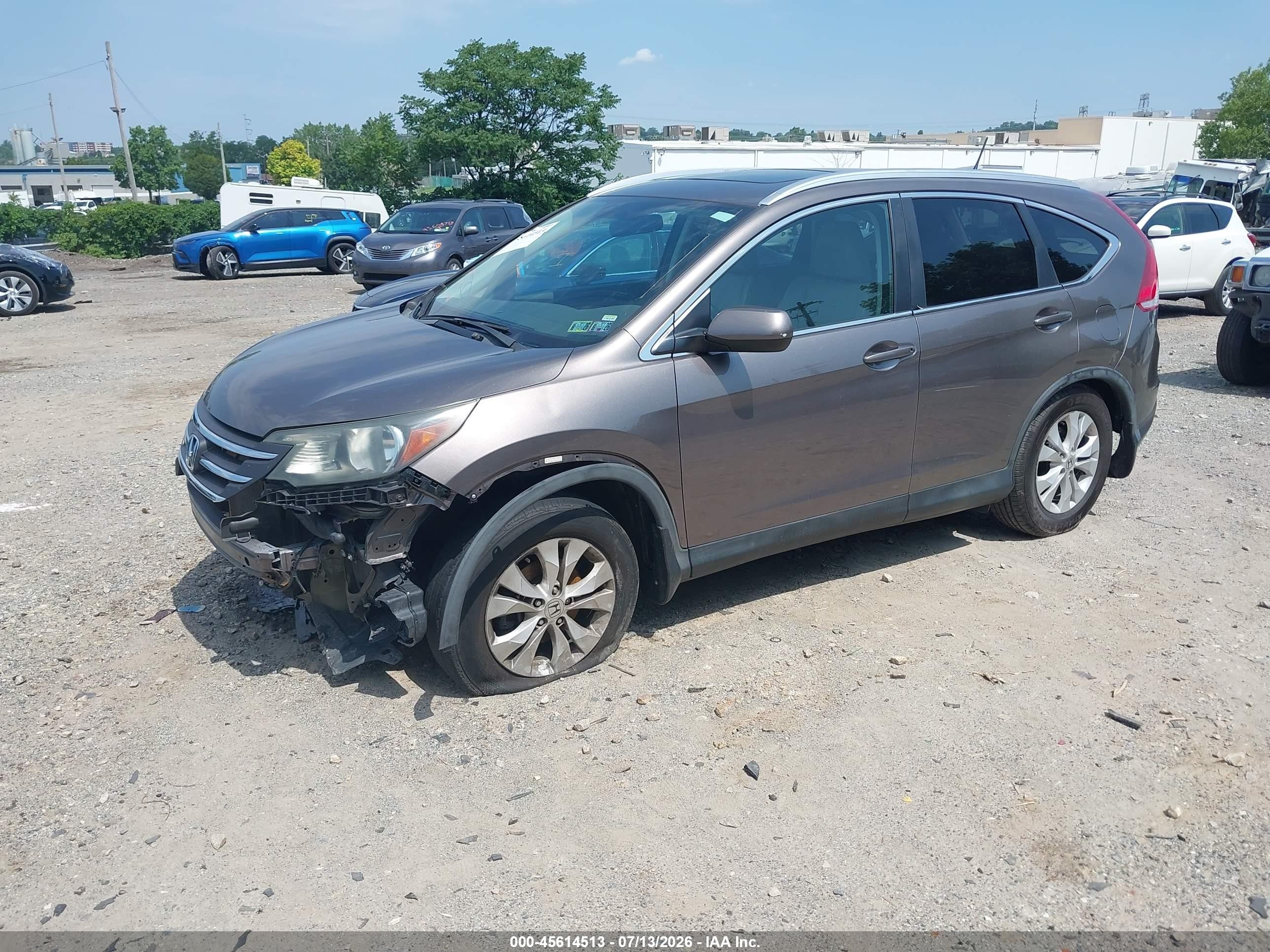 2014 Honda Cr-v Ex-l Brown vin: 5J6RM4H78EL017567