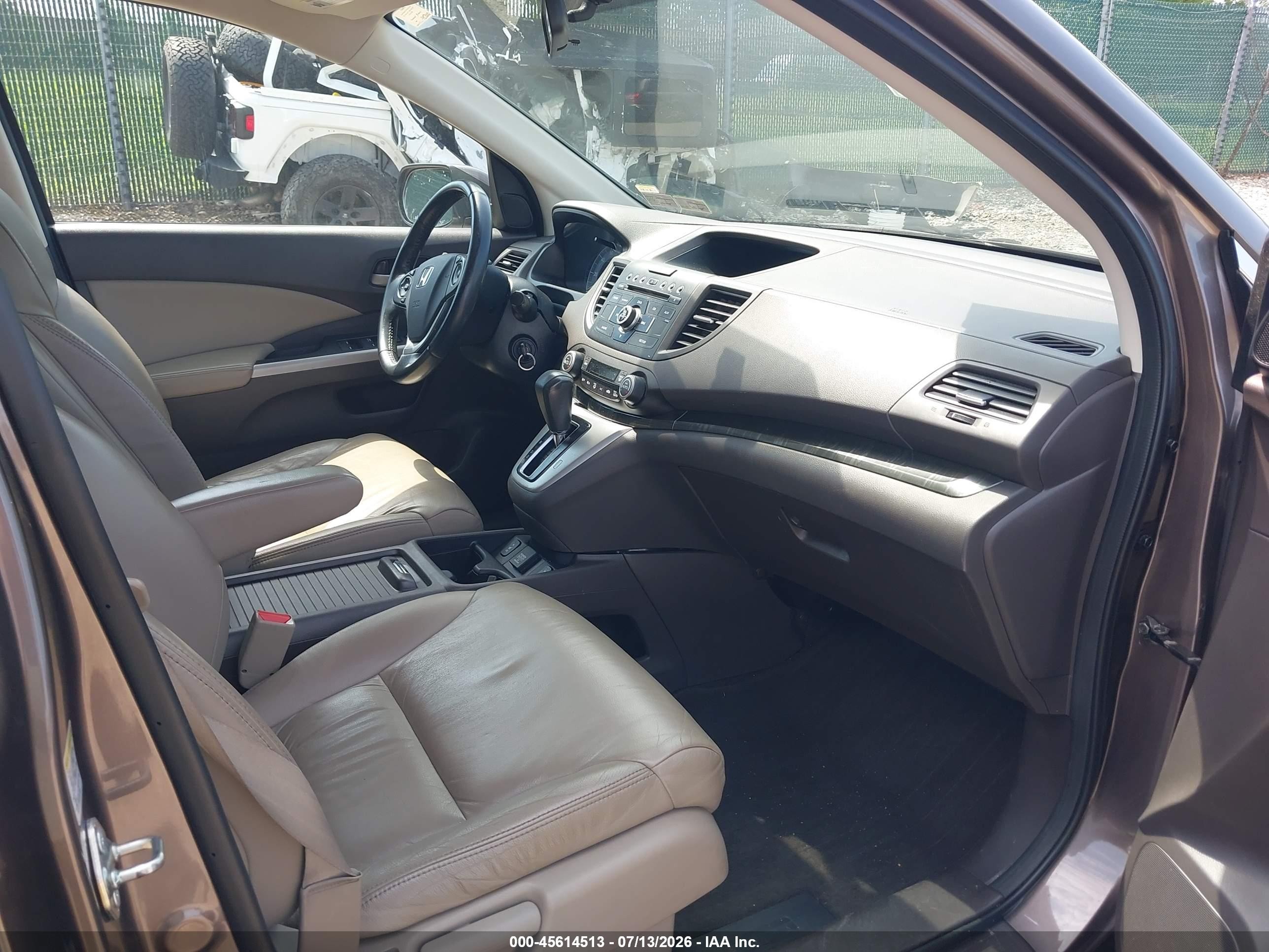 2014 Honda Cr-v Ex-l Brown vin: 5J6RM4H78EL017567