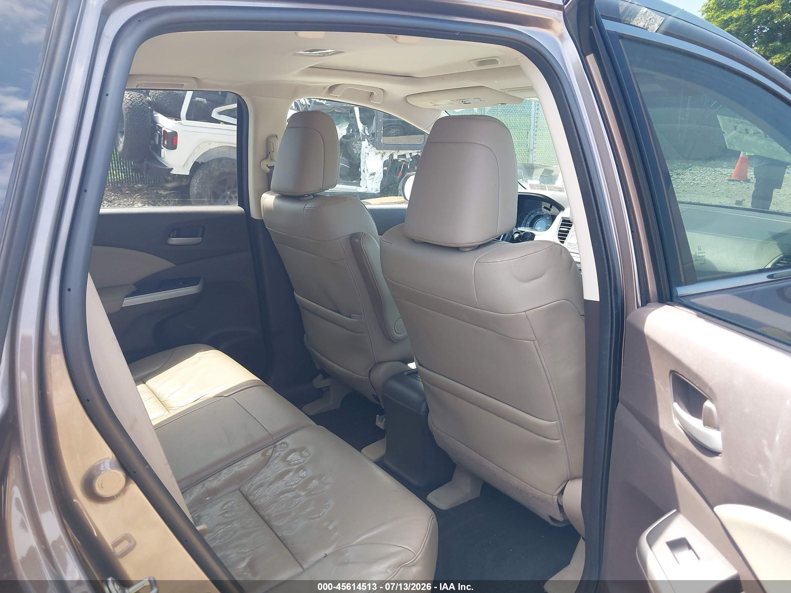 2014 Honda Cr-v Ex-l Brown vin: 5J6RM4H78EL017567