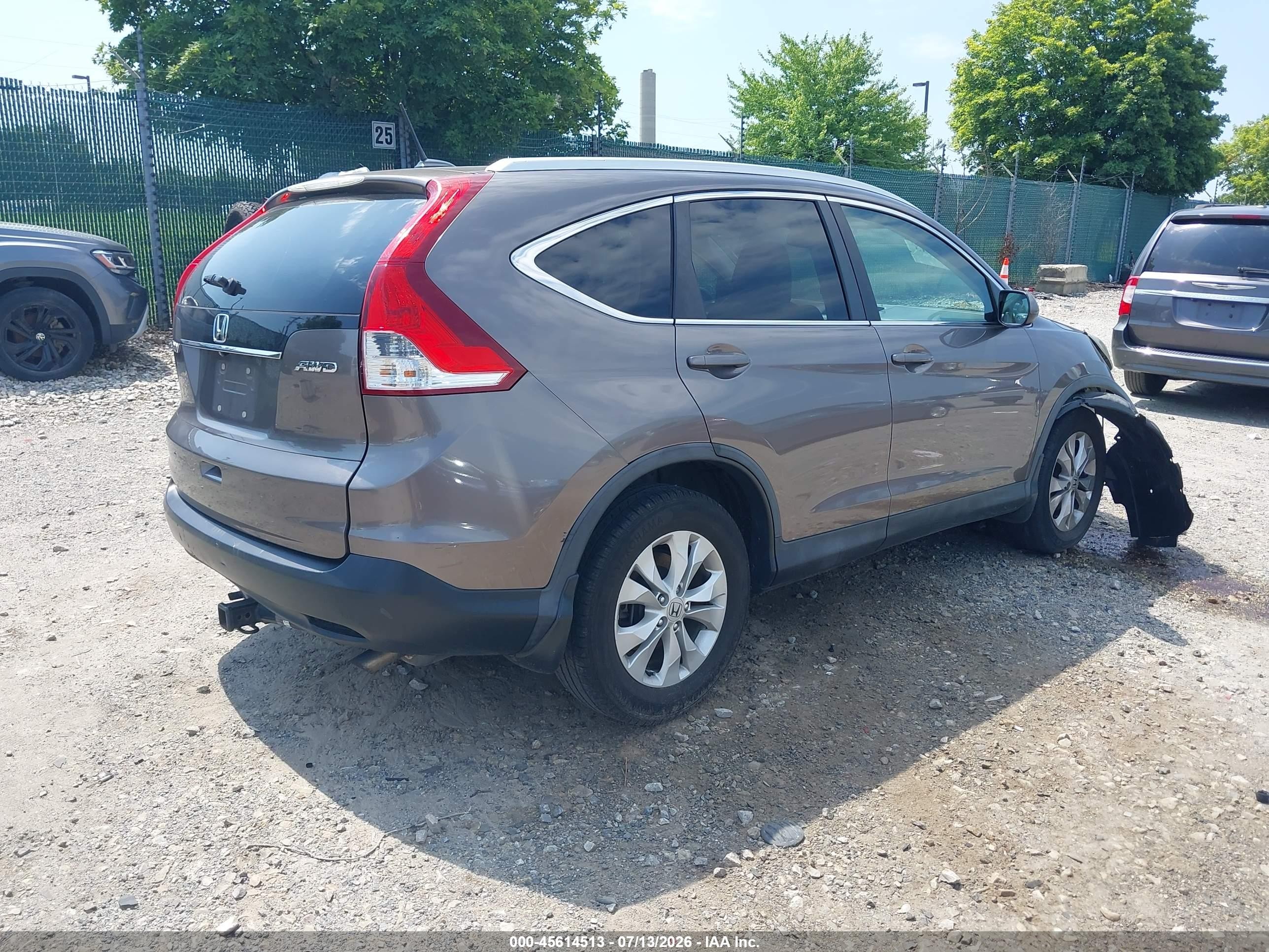 2014 Honda Cr-v Ex-l Brown vin: 5J6RM4H78EL017567