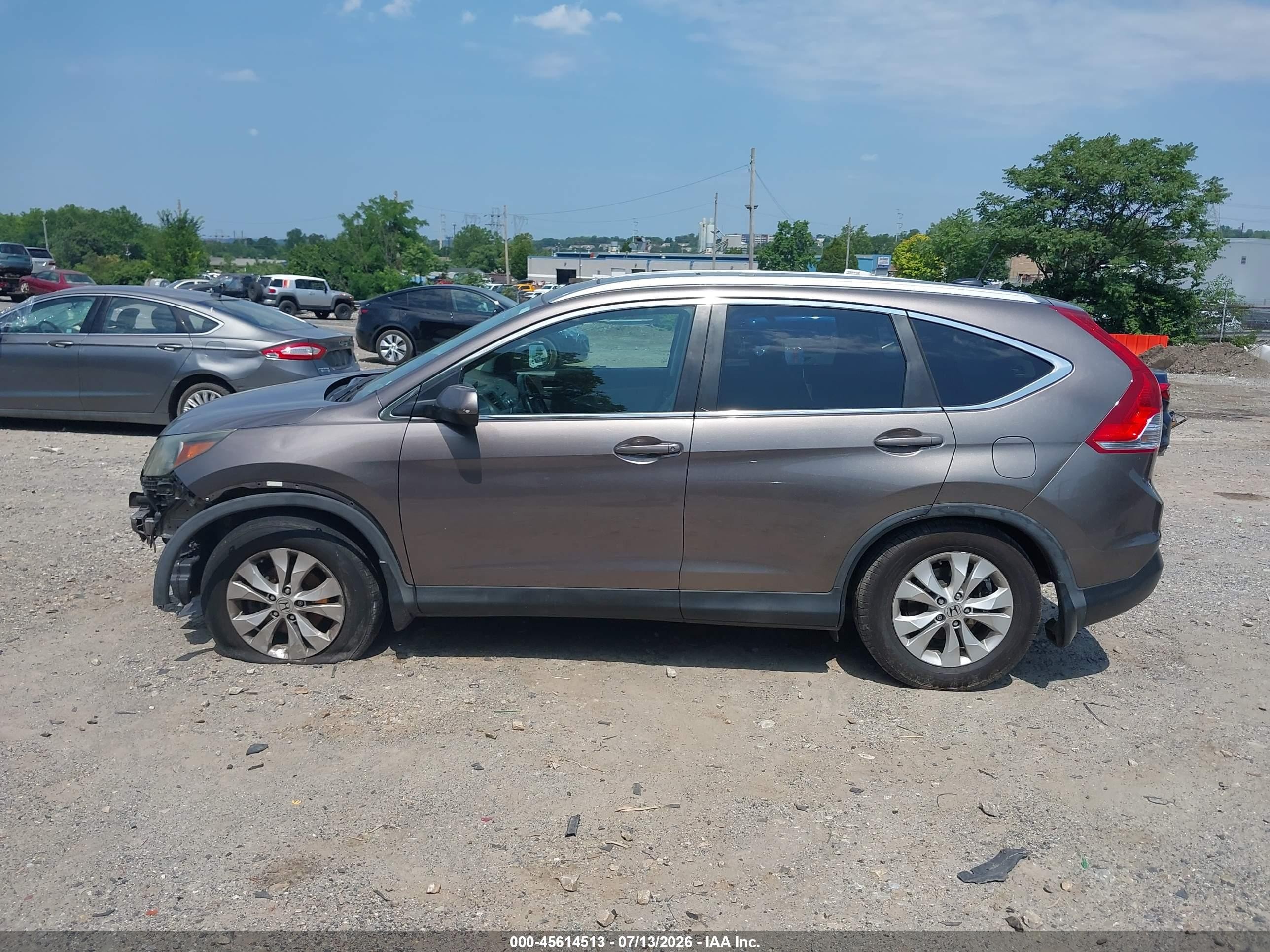 2014 Honda Cr-v Ex-l Brown vin: 5J6RM4H78EL017567