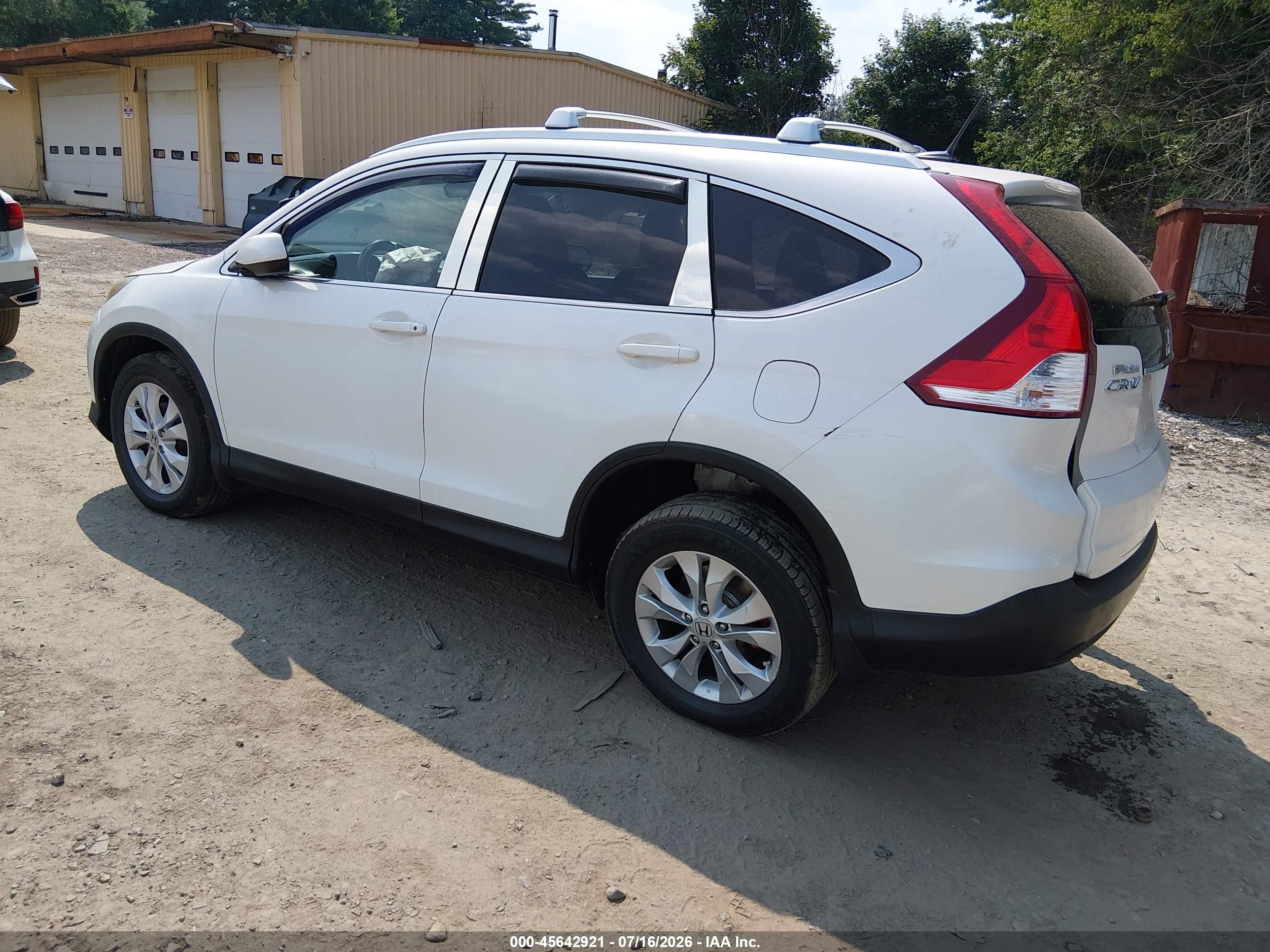 2014 Honda Cr-v Ex-l White vin: 5J6RM4H78EL019206