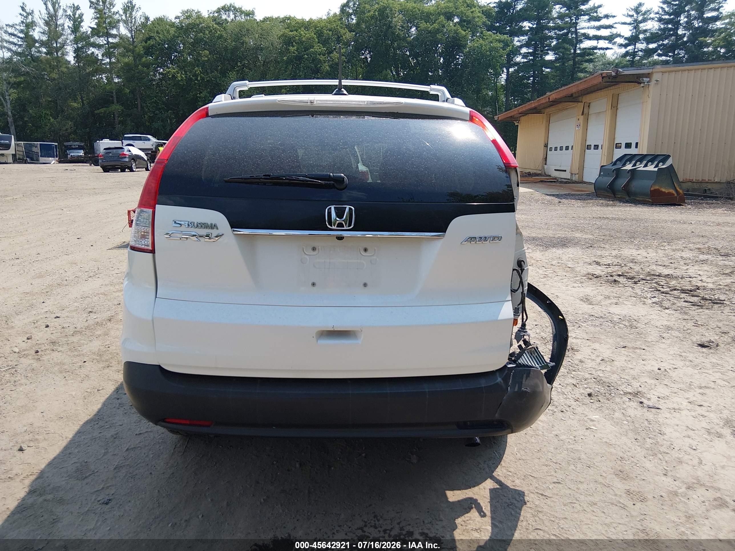 2014 Honda Cr-v Ex-l White vin: 5J6RM4H78EL019206