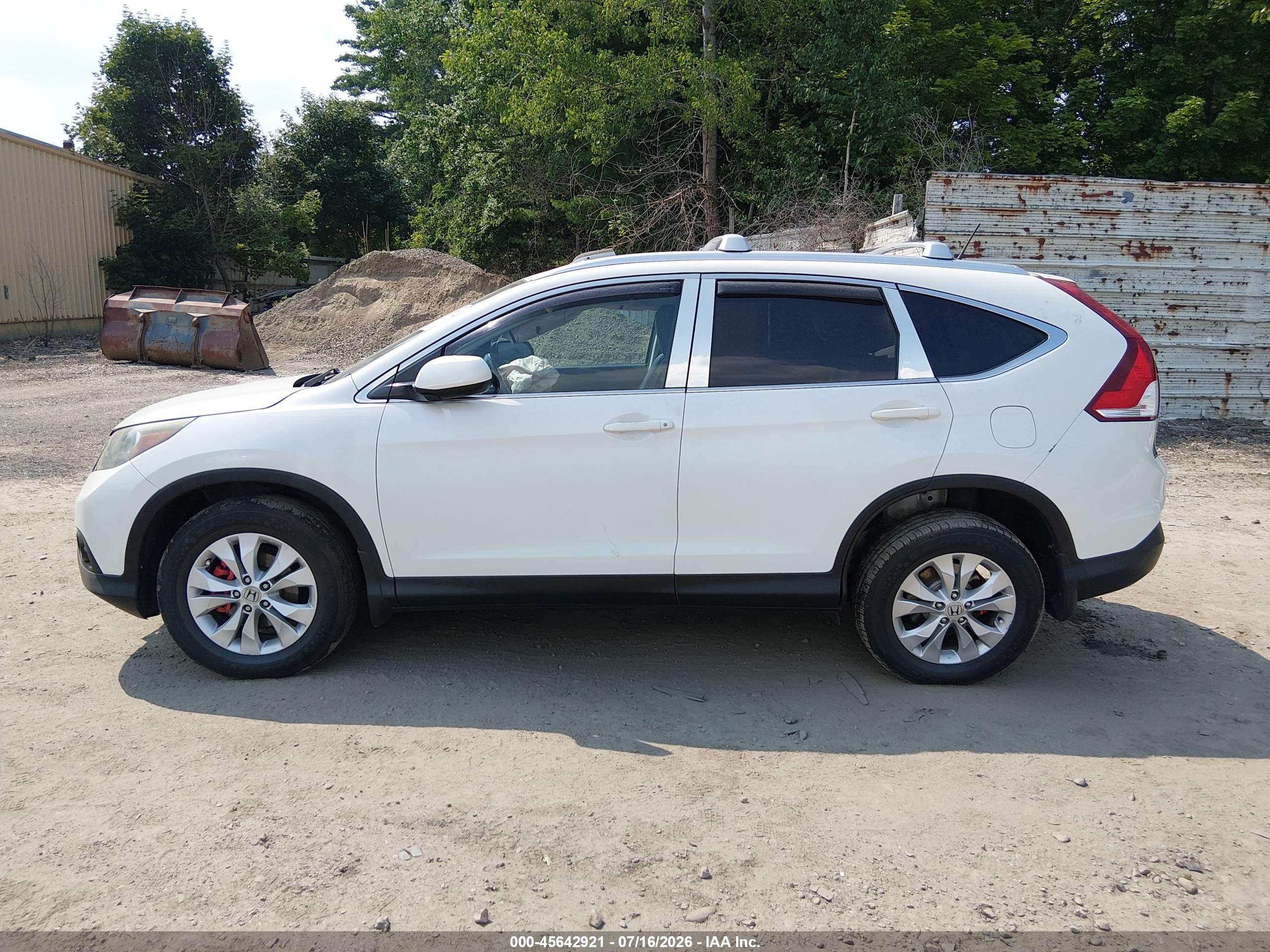 2014 Honda Cr-v Ex-l White vin: 5J6RM4H78EL019206