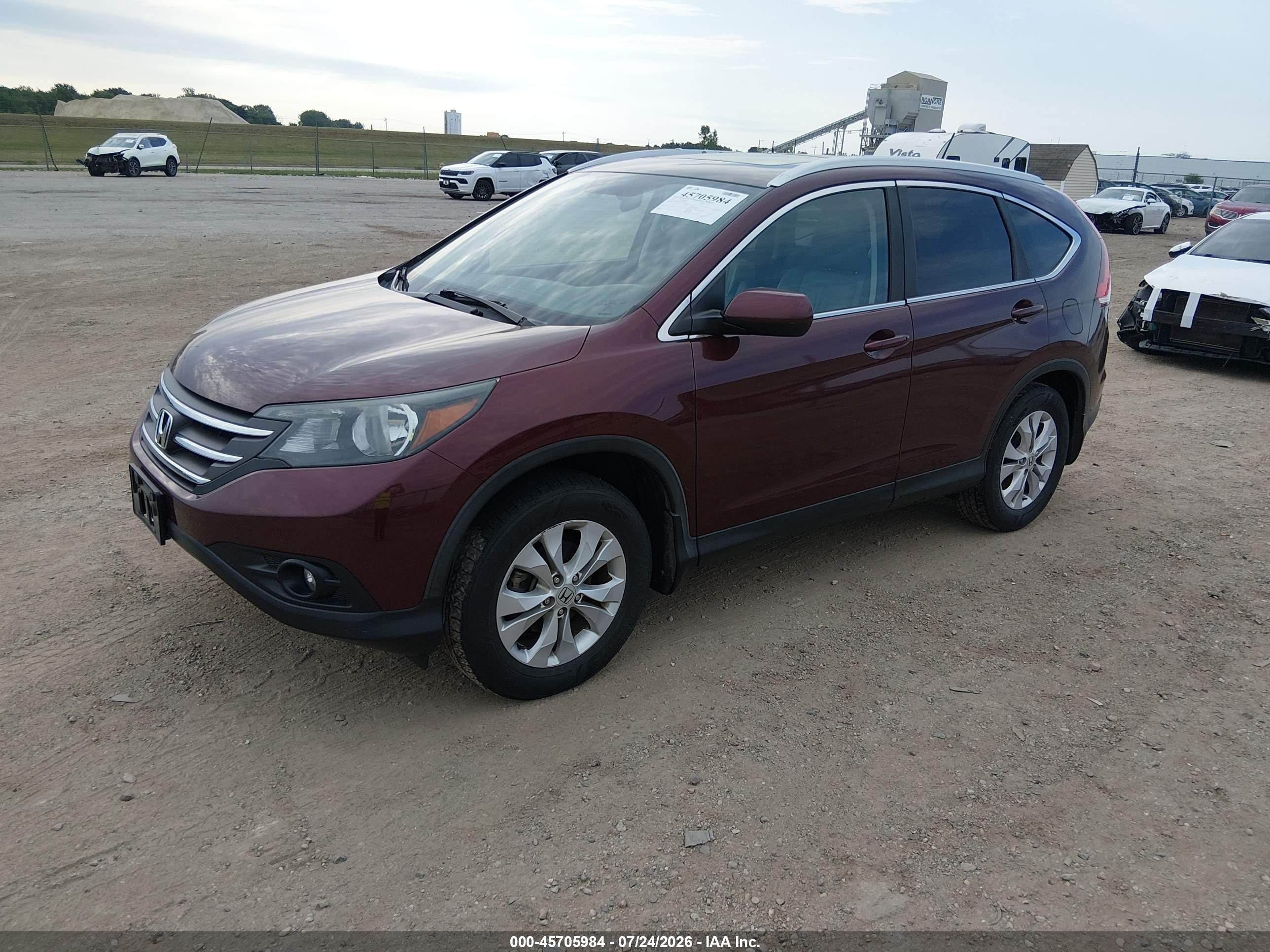 2014 Honda Cr-v Ex-l Red vin: 5J6RM4H78EL025281