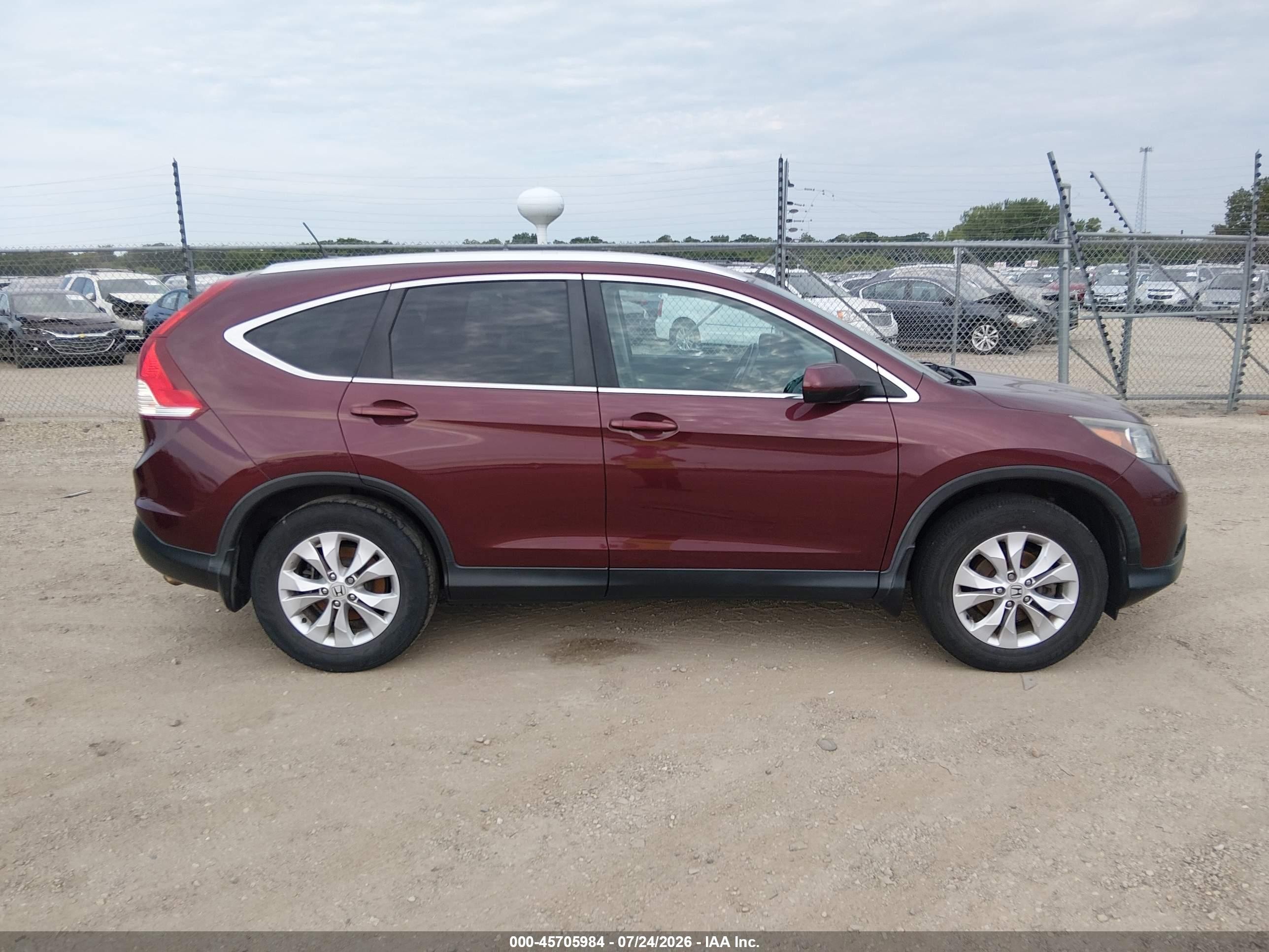 2014 Honda Cr-v Ex-l Red vin: 5J6RM4H78EL025281