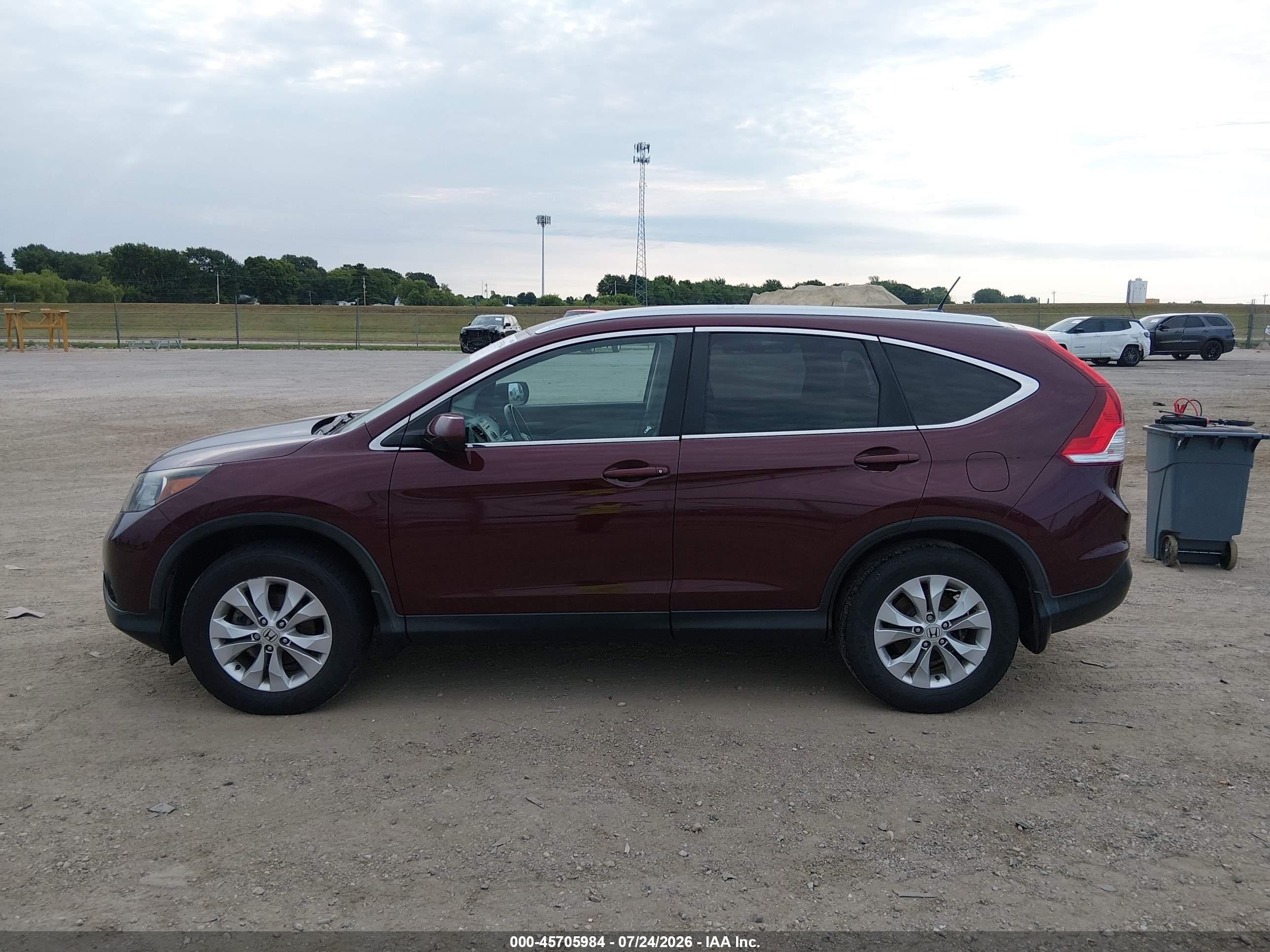 2014 Honda Cr-v Ex-l Red vin: 5J6RM4H78EL025281