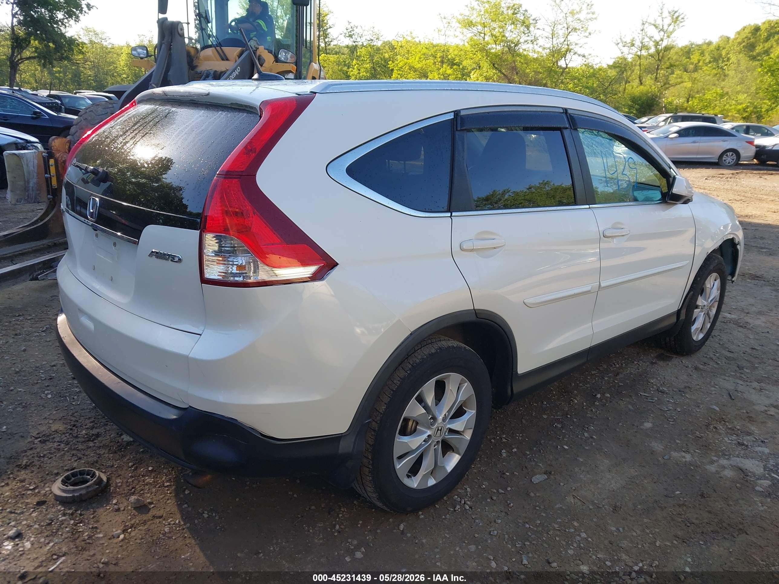 2014 Honda Cr-v Ex-l White vin: 5J6RM4H78EL044686