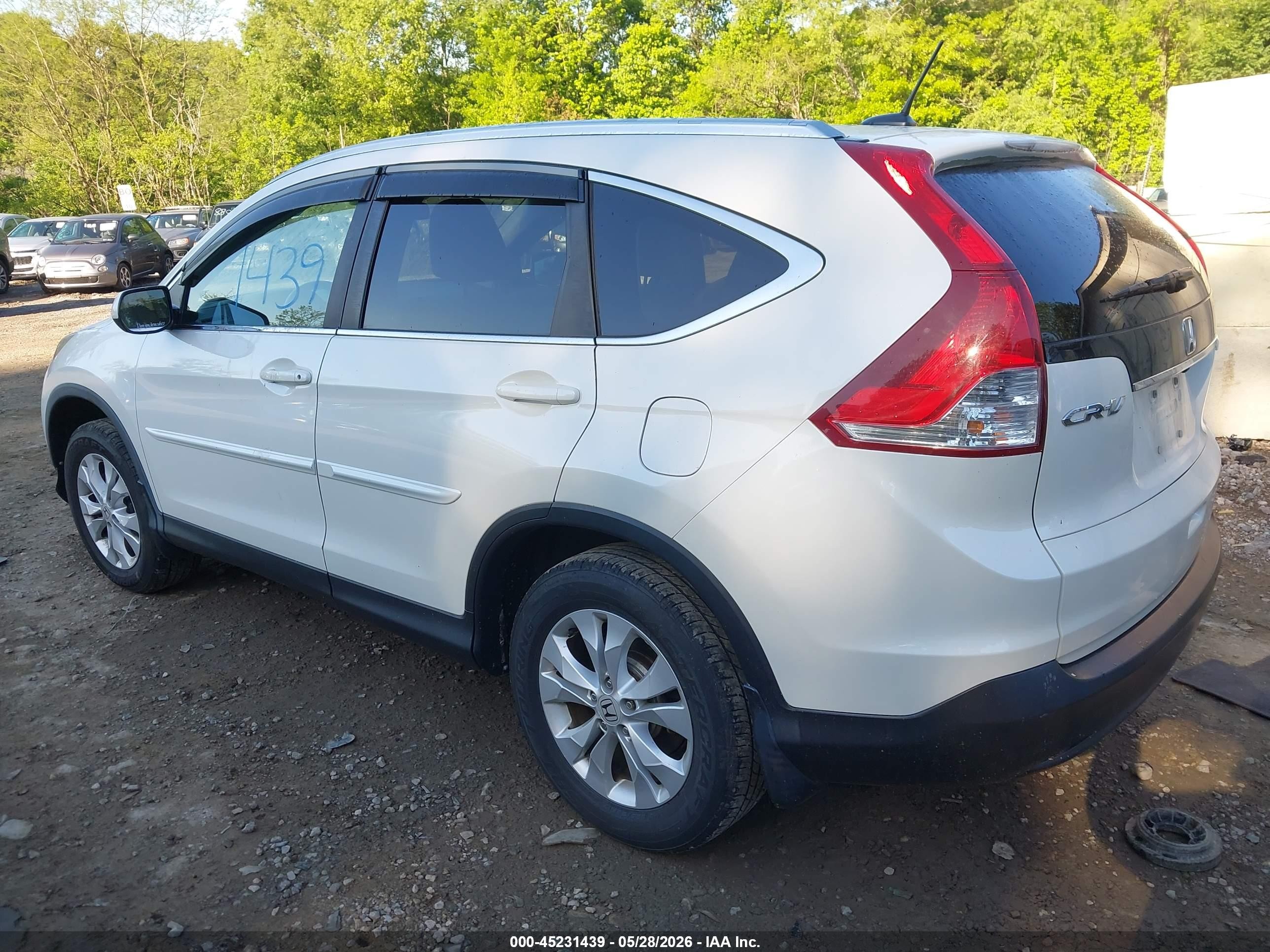 2014 Honda Cr-v Ex-l White vin: 5J6RM4H78EL044686
