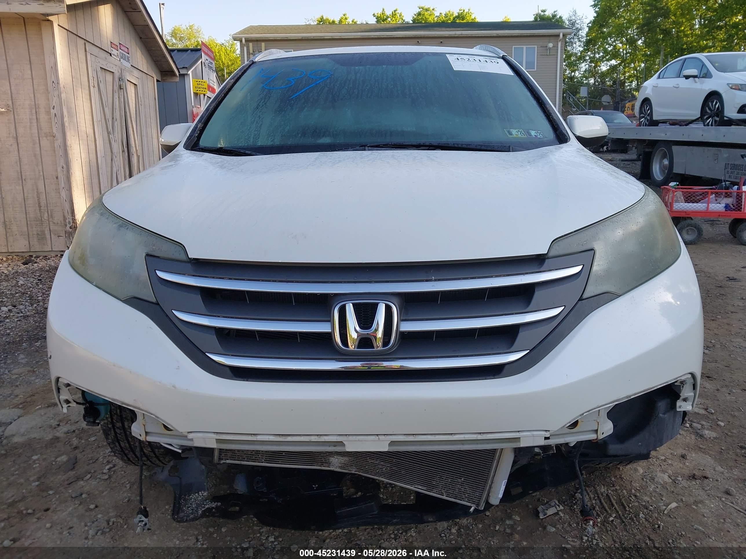 2014 Honda Cr-v Ex-l White vin: 5J6RM4H78EL044686