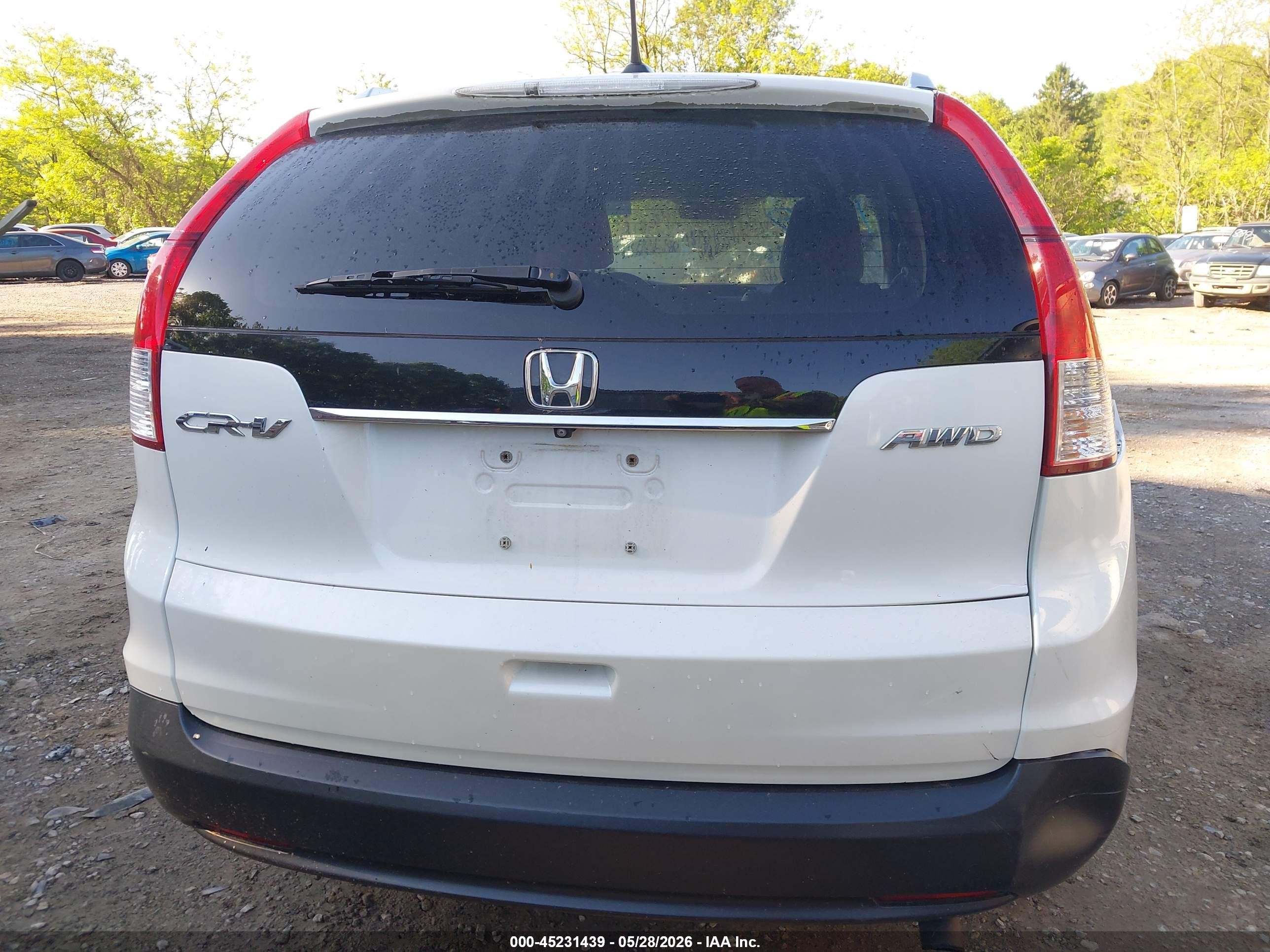 2014 Honda Cr-v Ex-l White vin: 5J6RM4H78EL044686