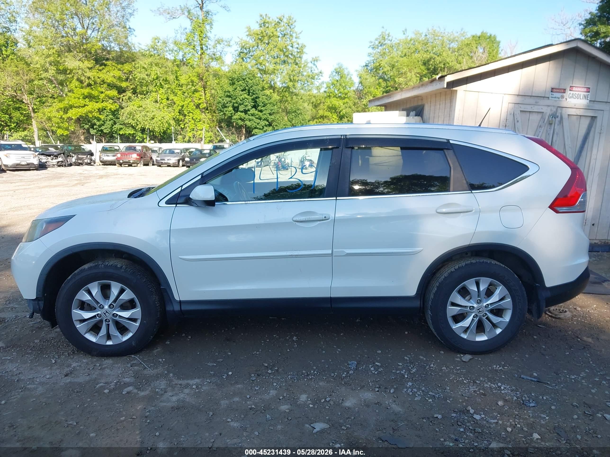 2014 Honda Cr-v Ex-l White vin: 5J6RM4H78EL044686