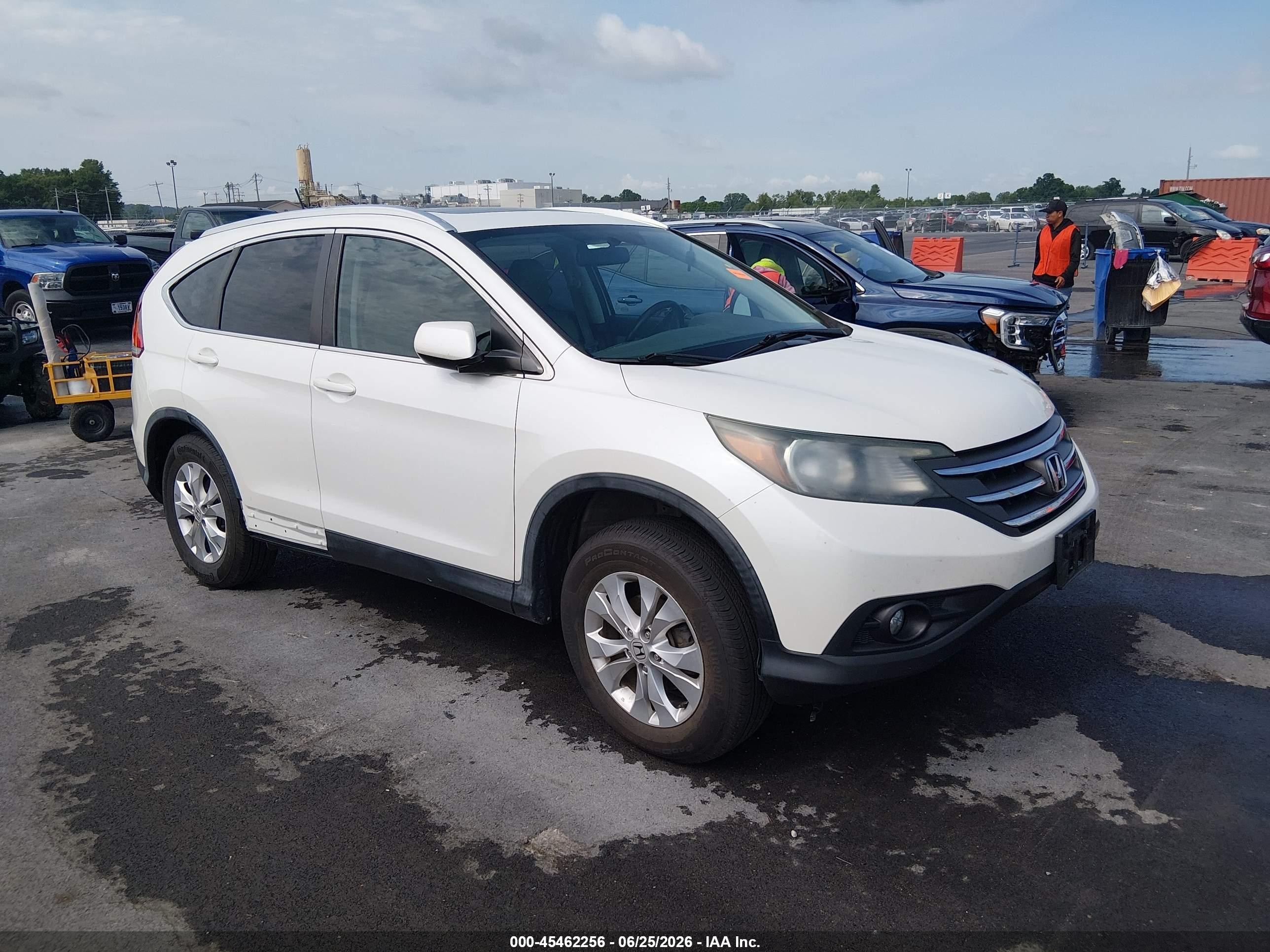 2014 Honda Cr-v Ex-l White vin: 5J6RM4H78EL099218