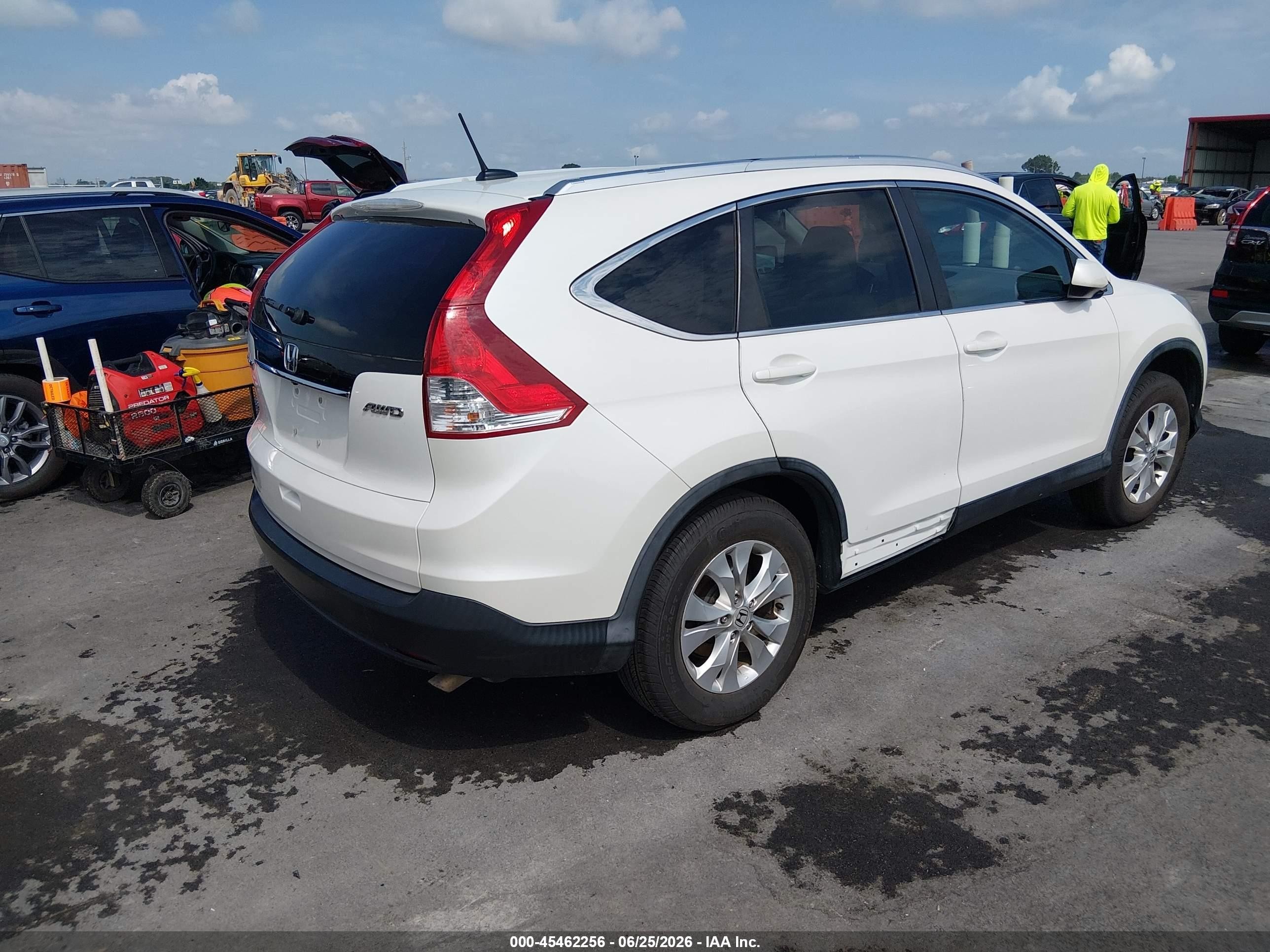 2014 Honda Cr-v Ex-l White vin: 5J6RM4H78EL099218