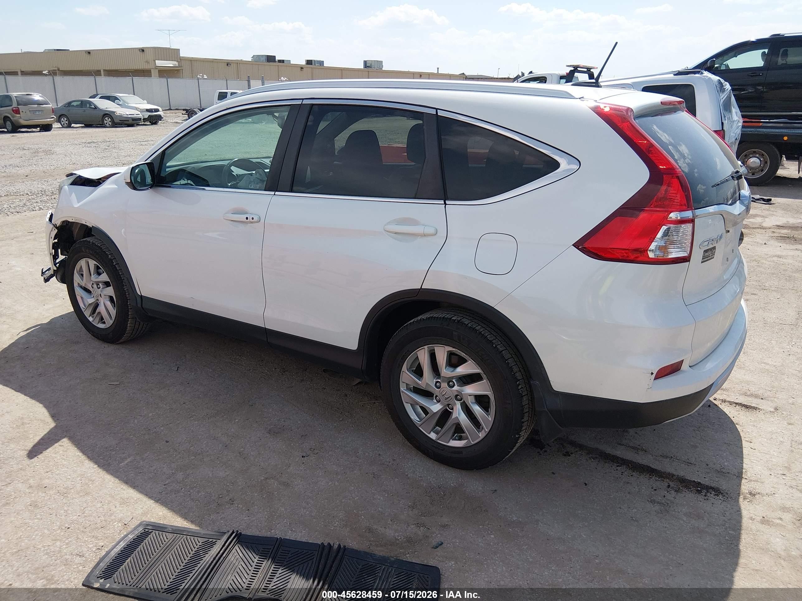 2015 Honda Cr-v Ex-l White vin: 5J6RM4H78FL002682