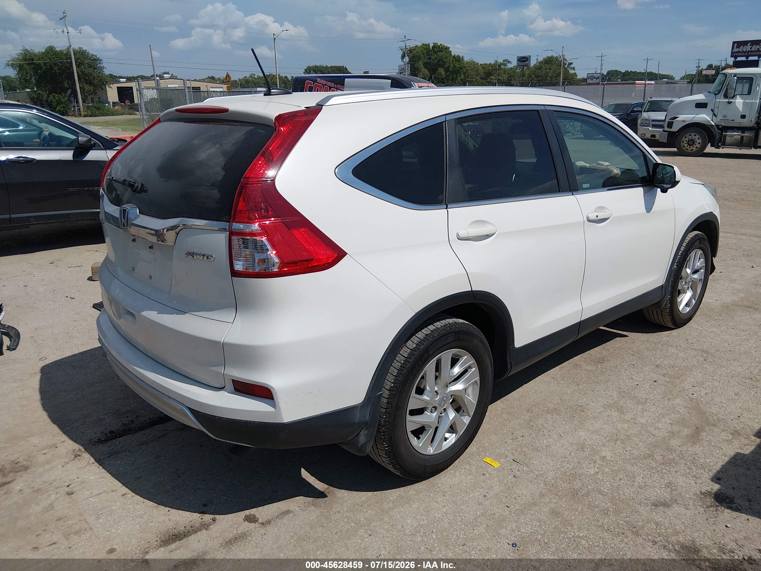 2015 Honda Cr-v Ex-l White vin: 5J6RM4H78FL002682