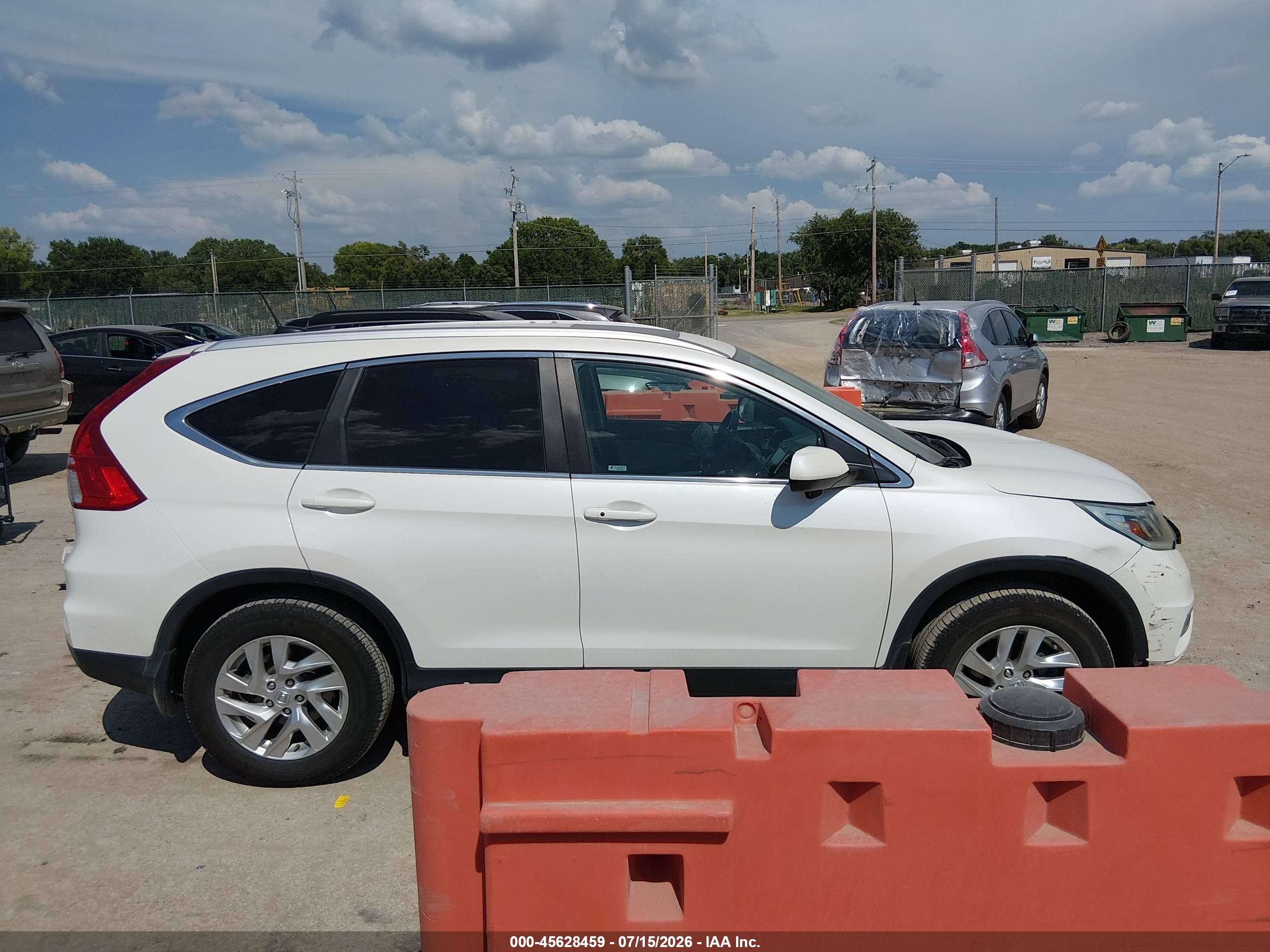 2015 Honda Cr-v Ex-l White vin: 5J6RM4H78FL002682