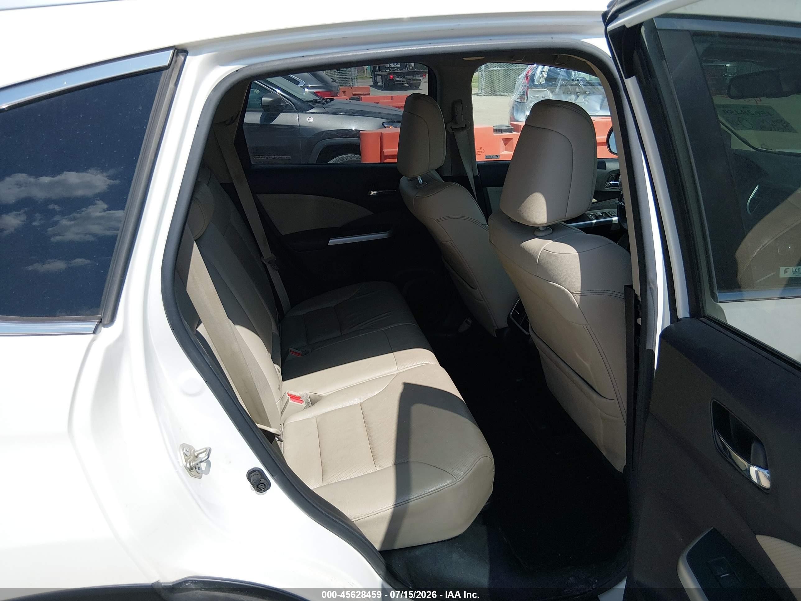 2015 Honda Cr-v Ex-l White vin: 5J6RM4H78FL002682