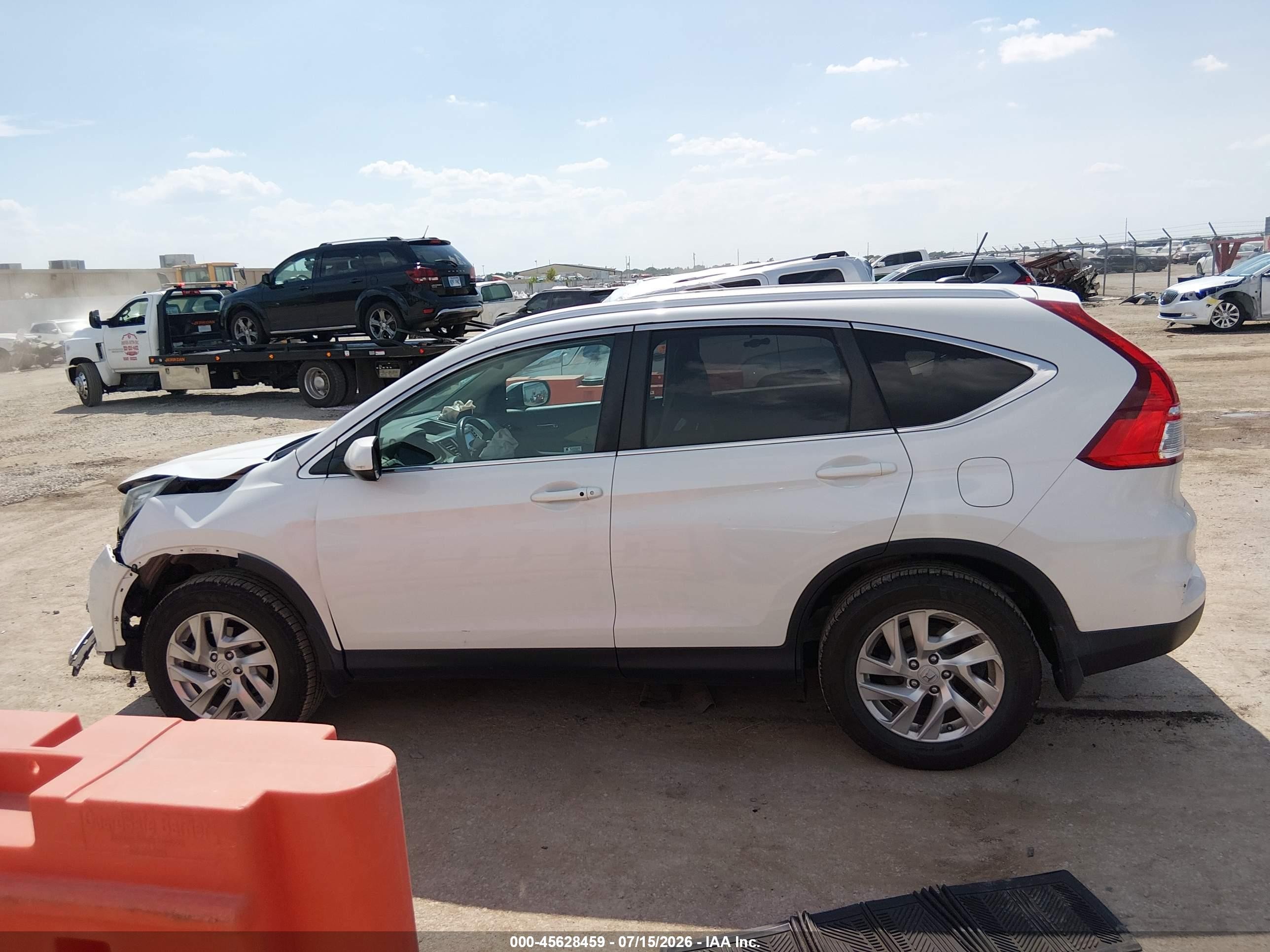 2015 Honda Cr-v Ex-l White vin: 5J6RM4H78FL002682