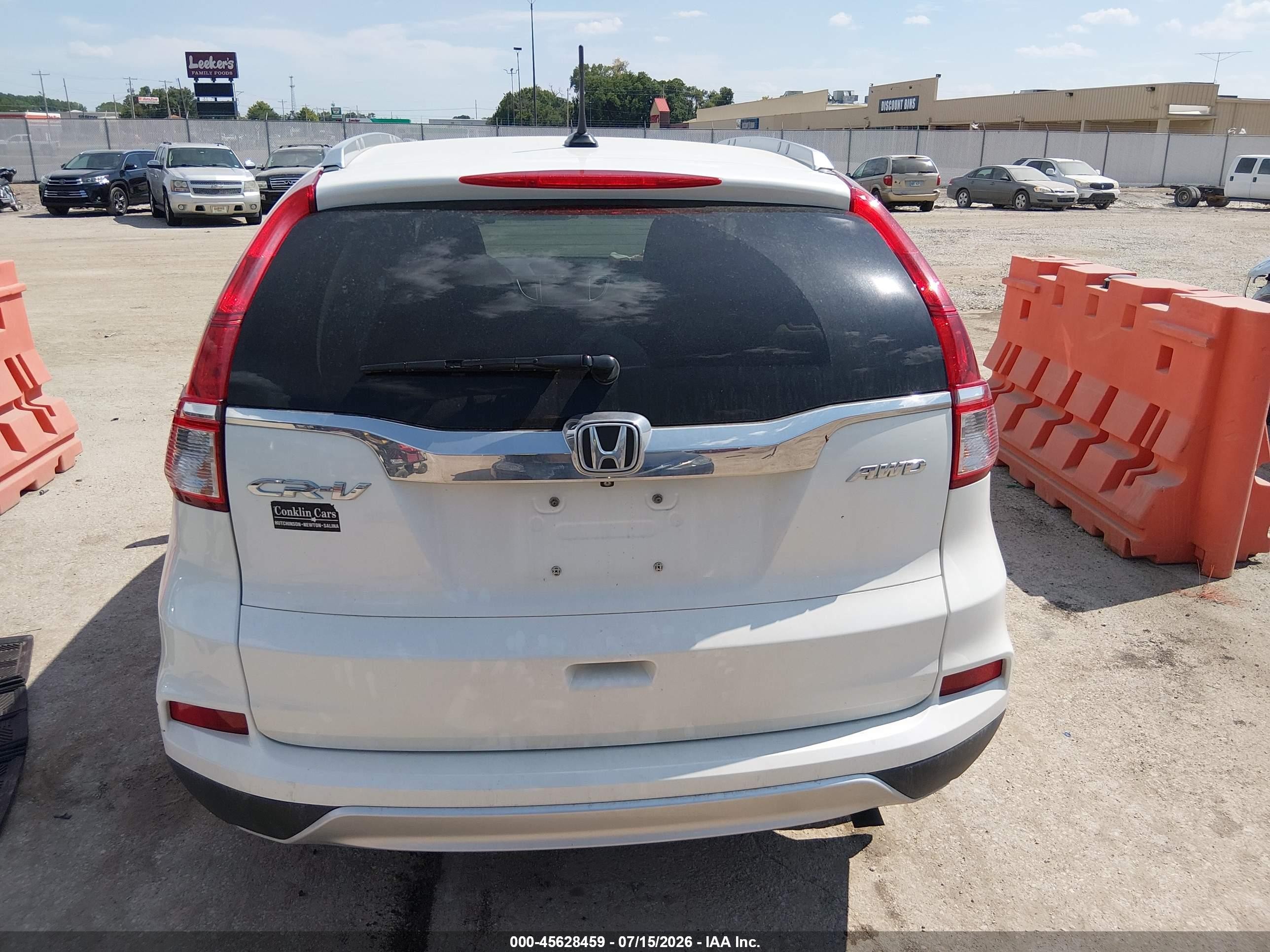 2015 Honda Cr-v Ex-l White vin: 5J6RM4H78FL002682