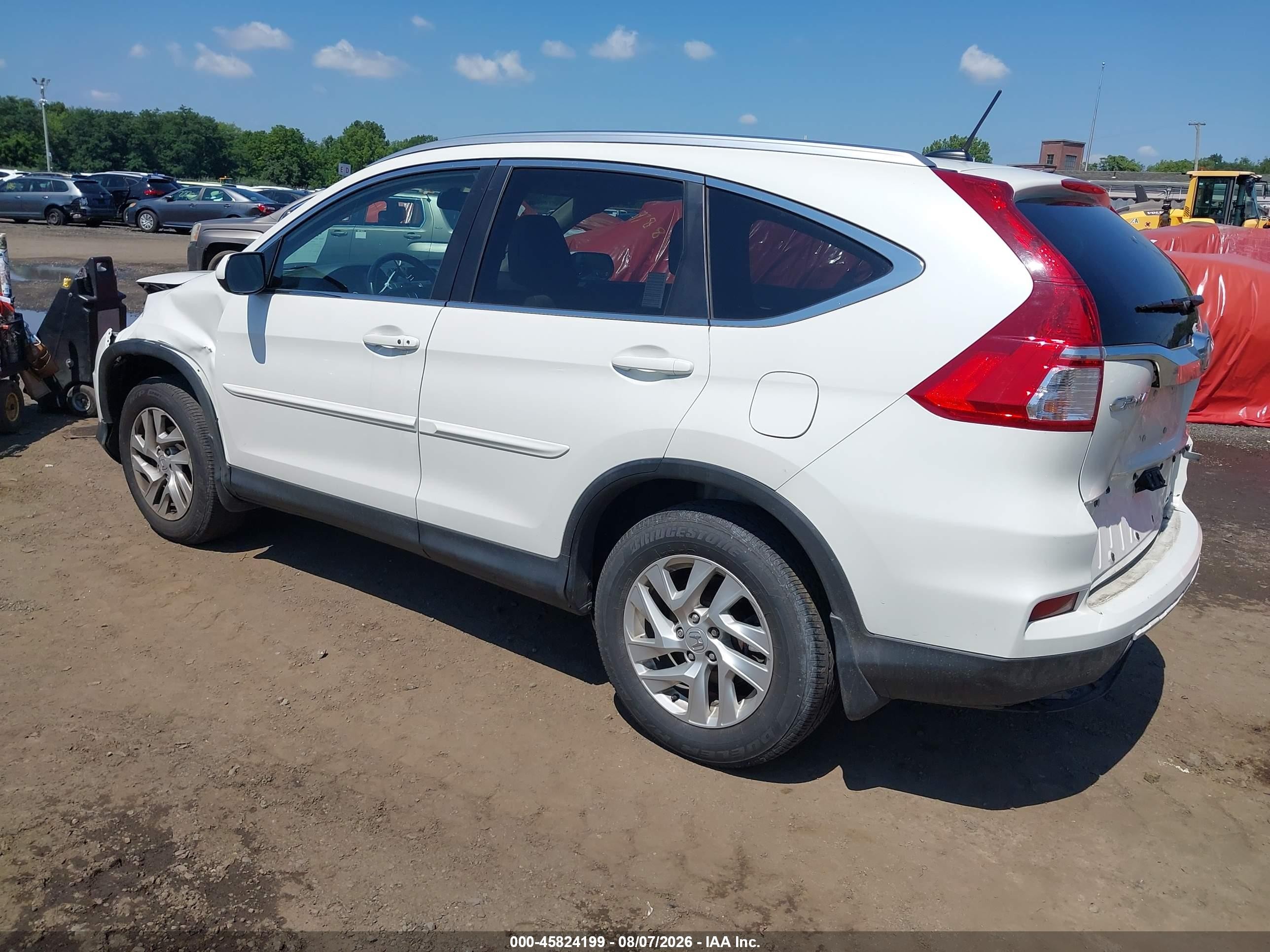 2015 Honda Cr-v Ex-l White vin: 5J6RM4H78FL054250