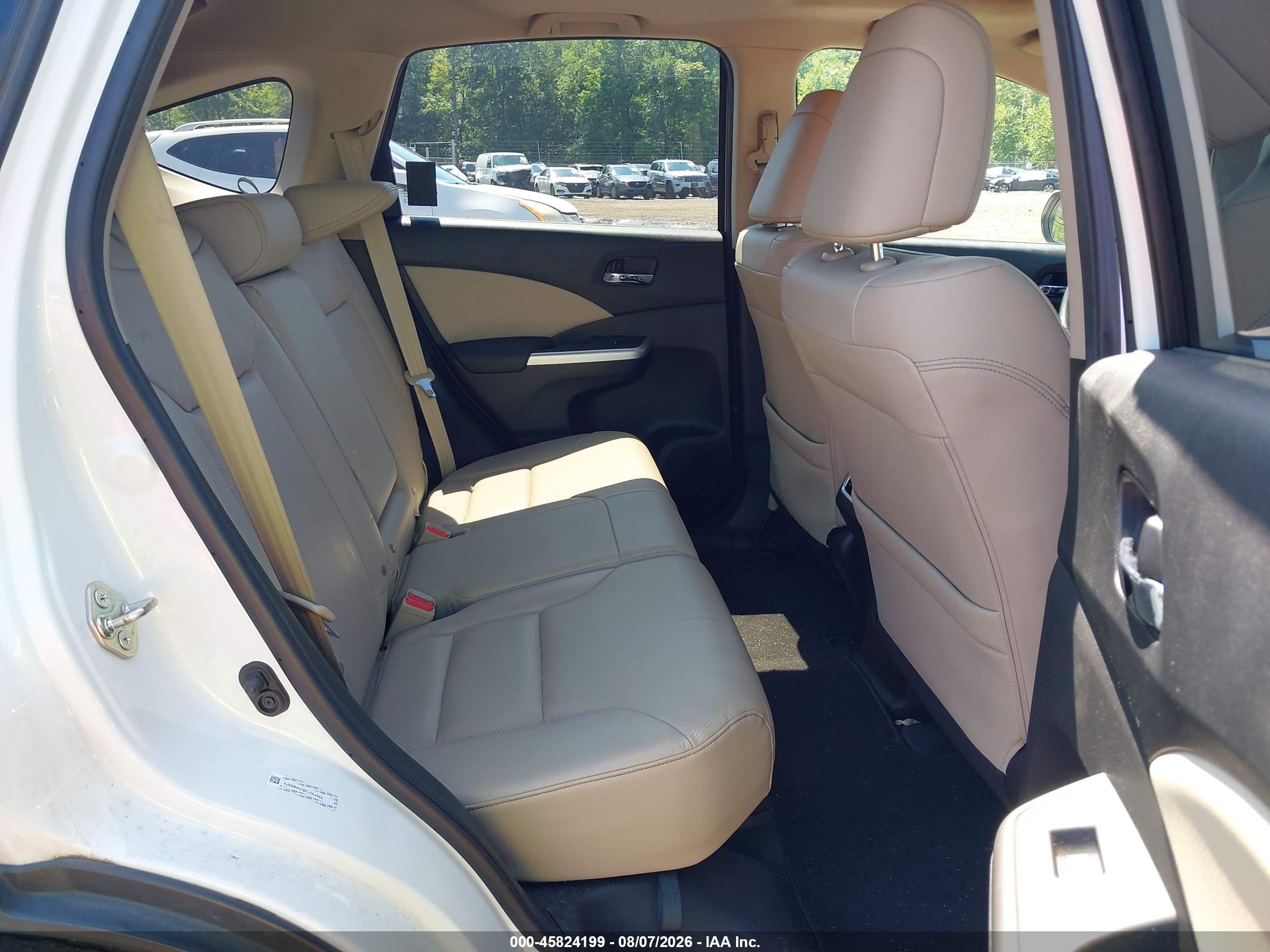 2015 Honda Cr-v Ex-l White vin: 5J6RM4H78FL054250