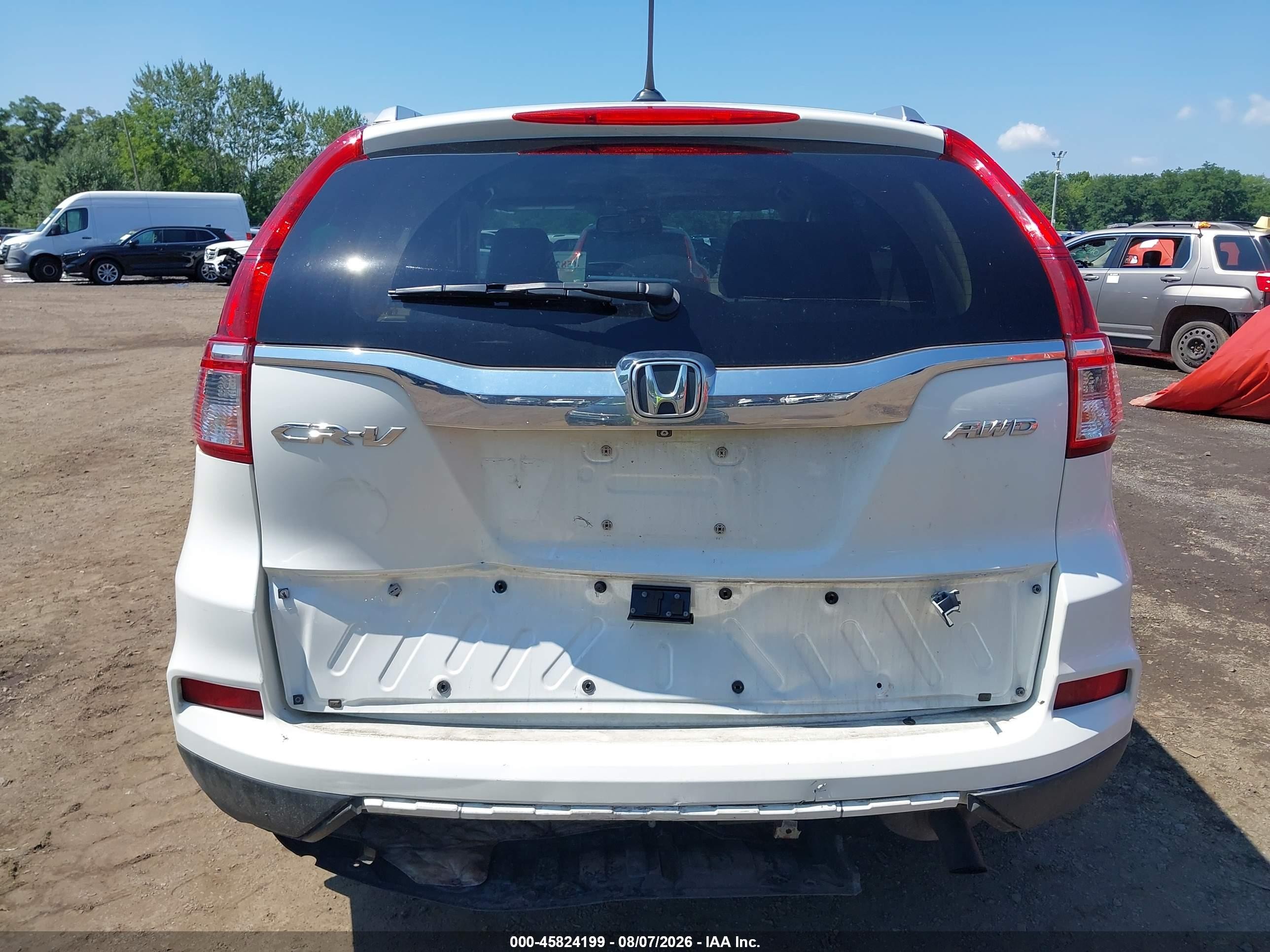 2015 Honda Cr-v Ex-l White vin: 5J6RM4H78FL054250