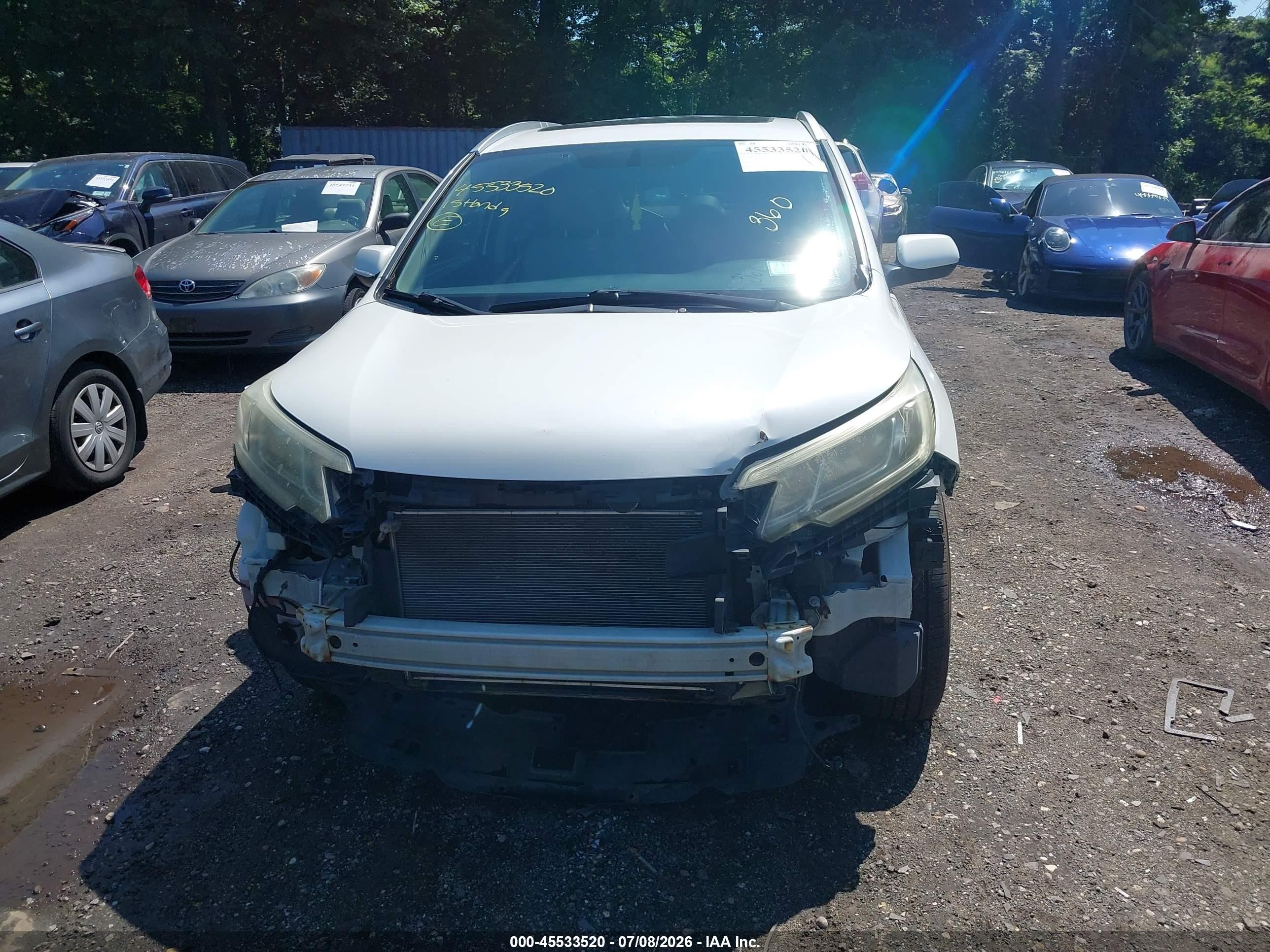 2015 Honda Cr-v Ex-l White vin: 5J6RM4H78FL061912