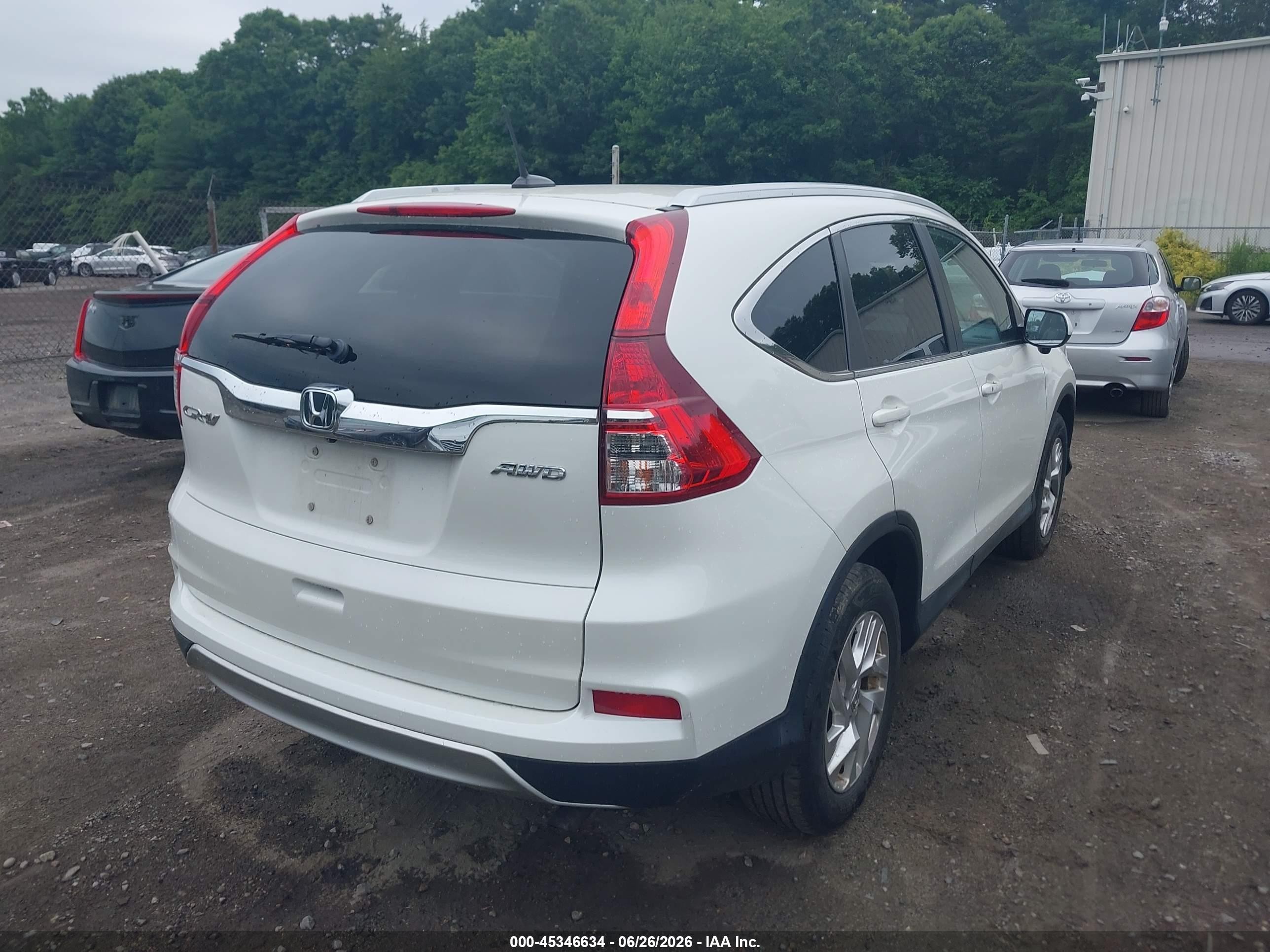 2015 Honda Cr-v Ex-l Белый vin: 5J6RM4H78FL066253