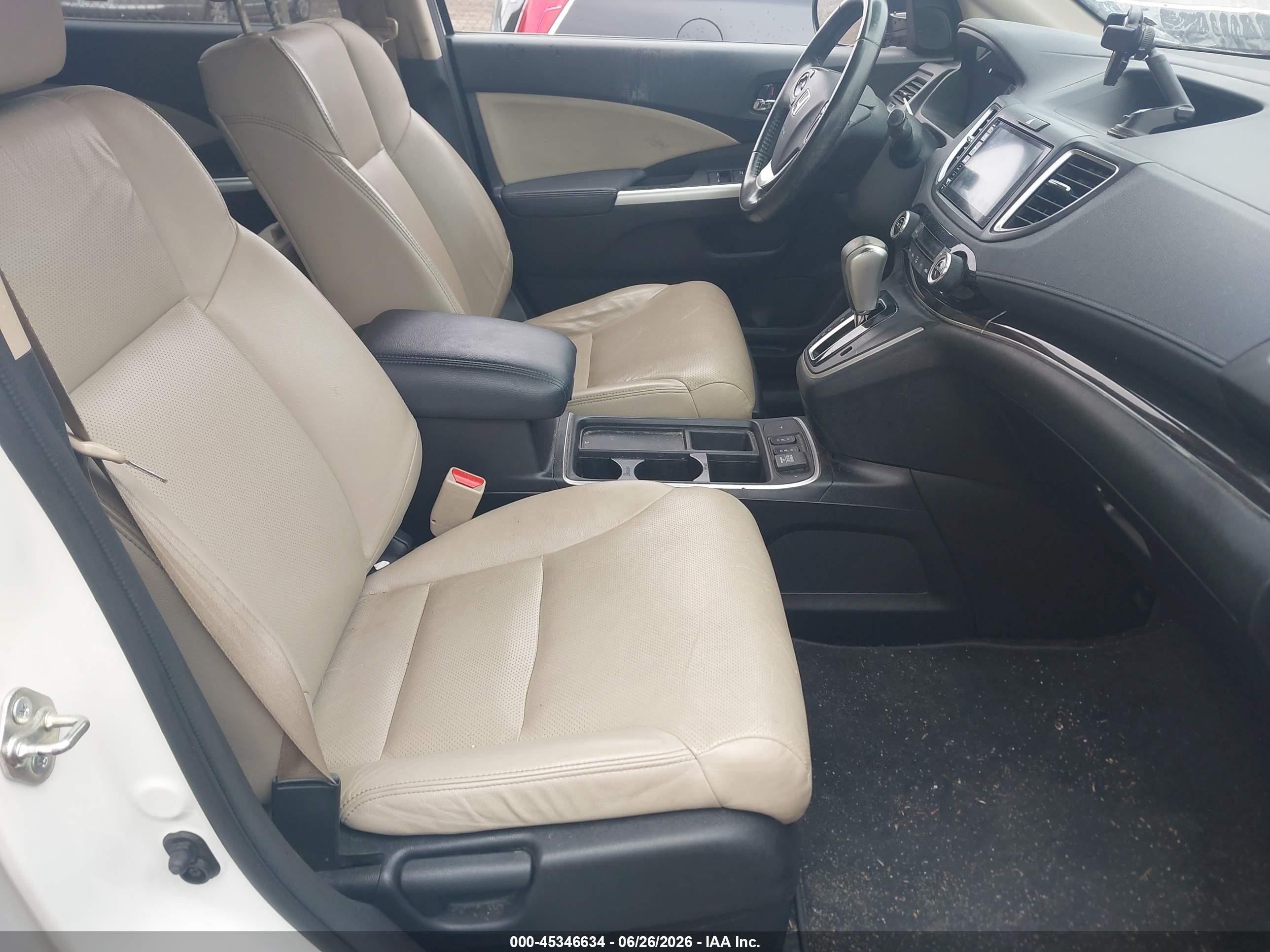 2015 Honda Cr-v Ex-l Белый vin: 5J6RM4H78FL066253