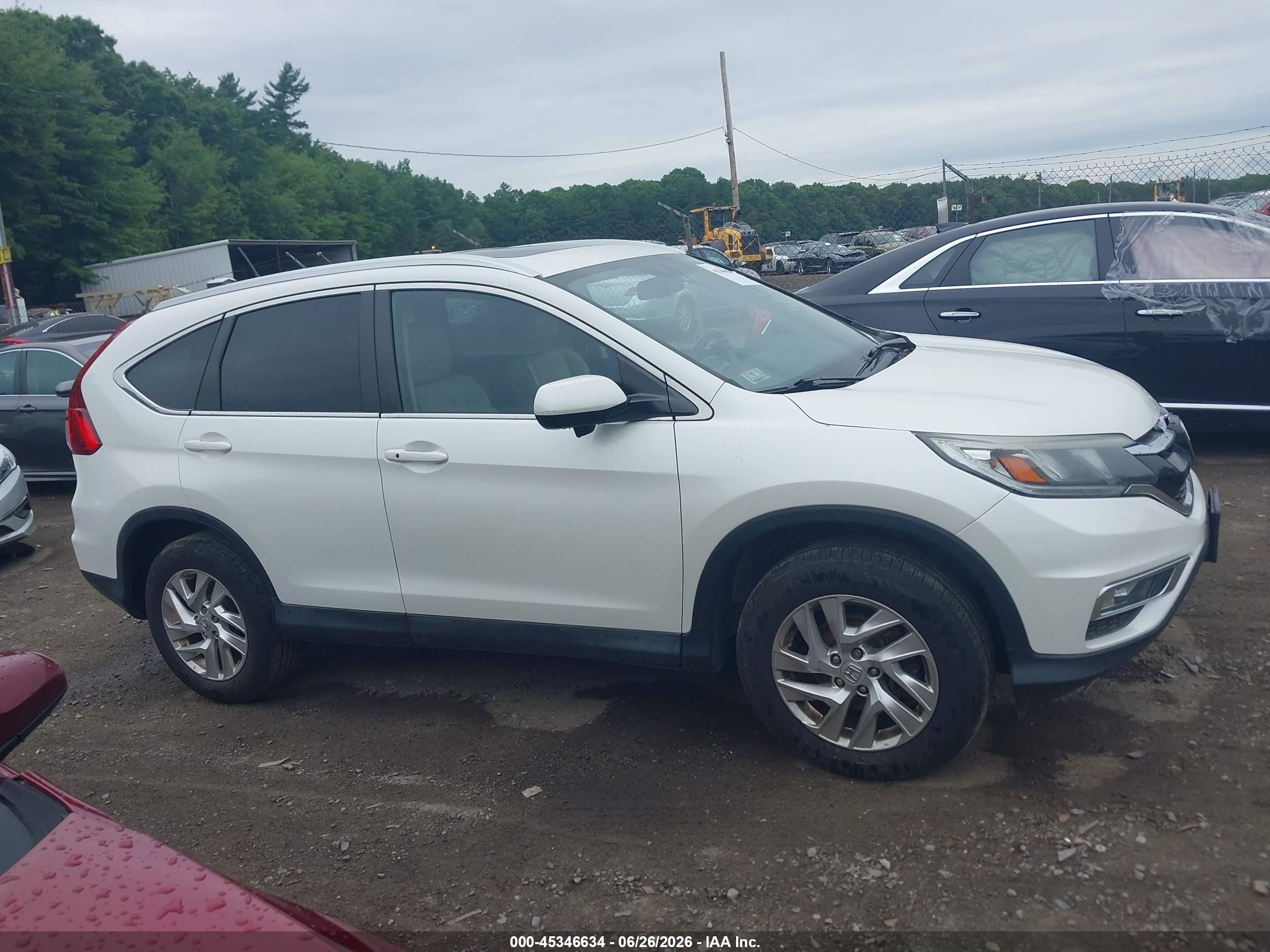 2015 Honda Cr-v Ex-l Белый vin: 5J6RM4H78FL066253