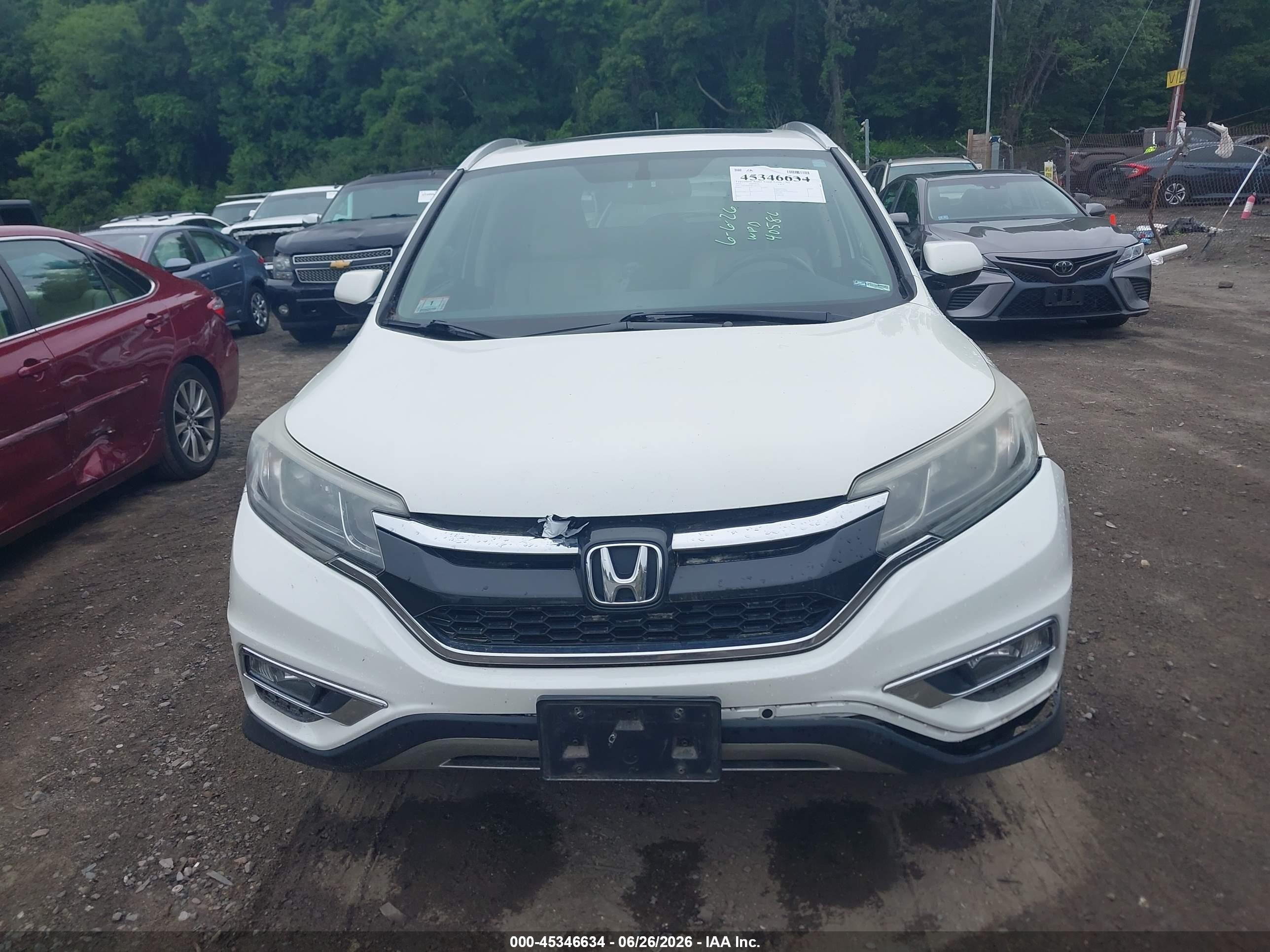 2015 Honda Cr-v Ex-l Белый vin: 5J6RM4H78FL066253