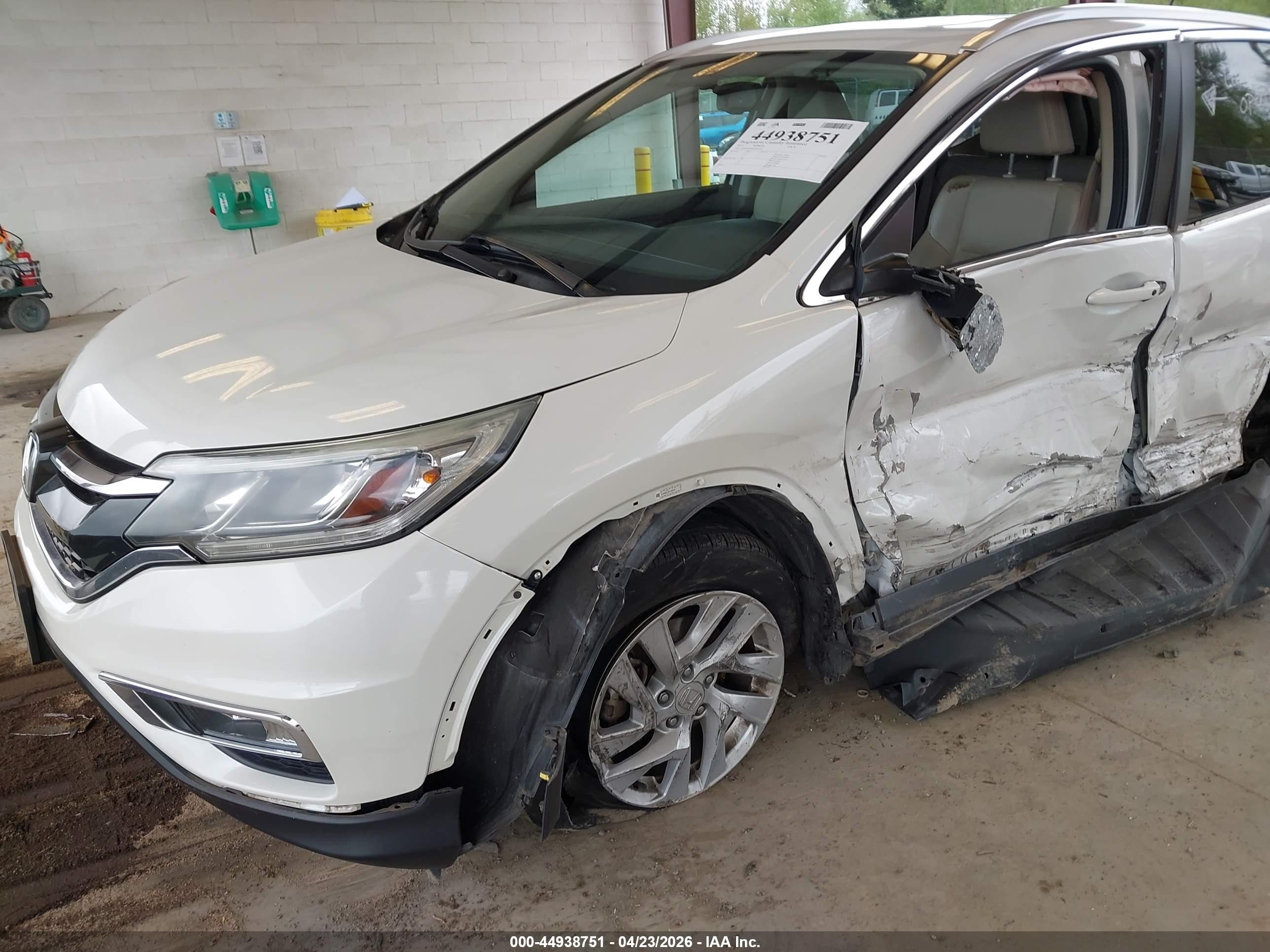 2015 Honda Cr-v Ex-l White vin: 5J6RM4H78FL085210