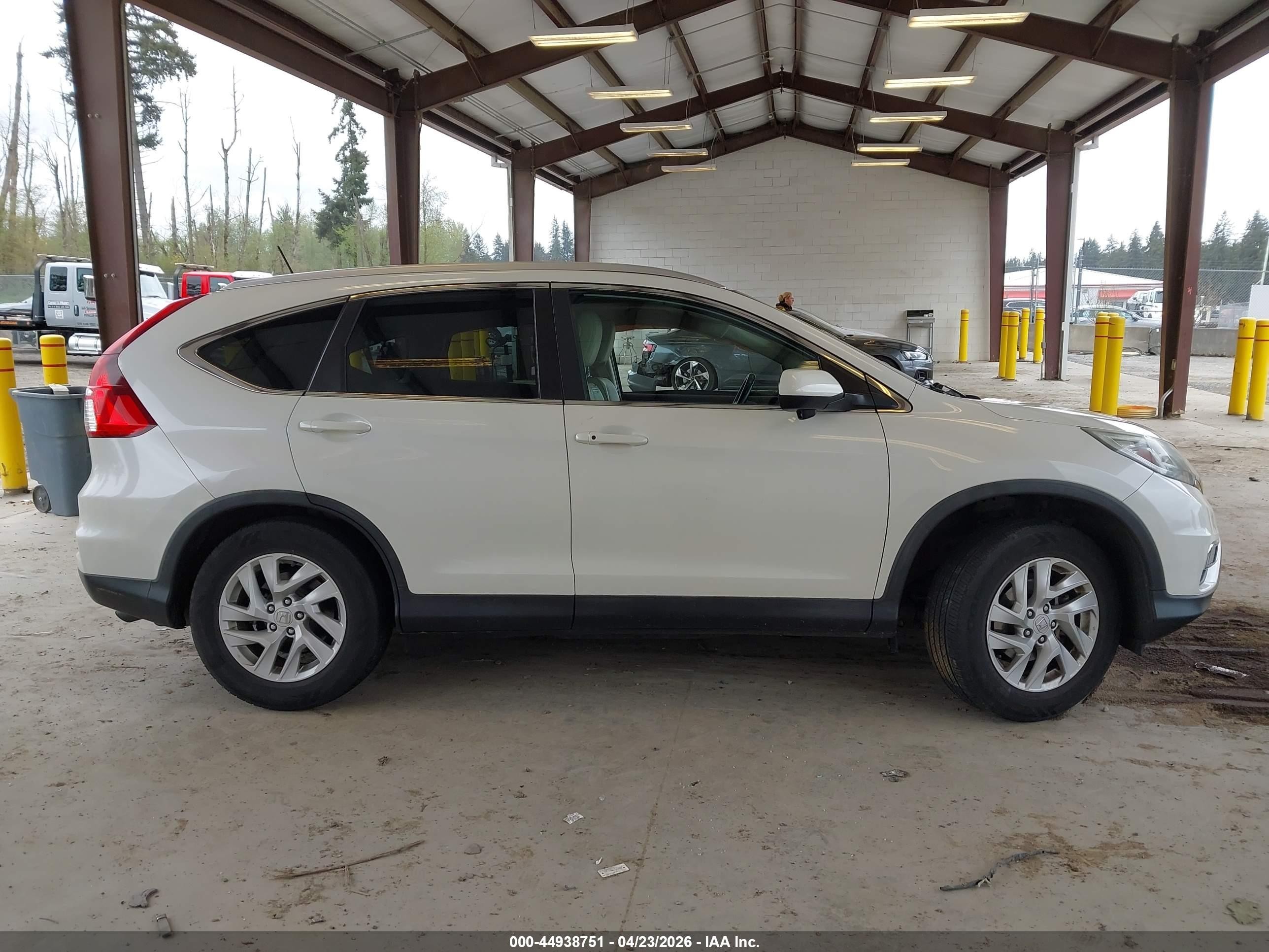 2015 Honda Cr-v Ex-l White vin: 5J6RM4H78FL085210
