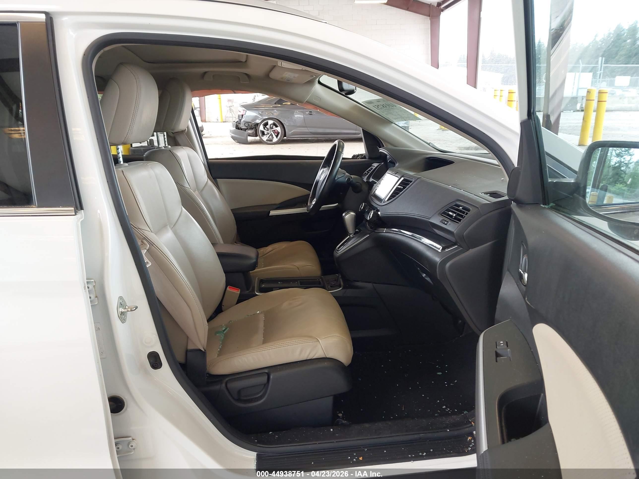 2015 Honda Cr-v Ex-l White vin: 5J6RM4H78FL085210