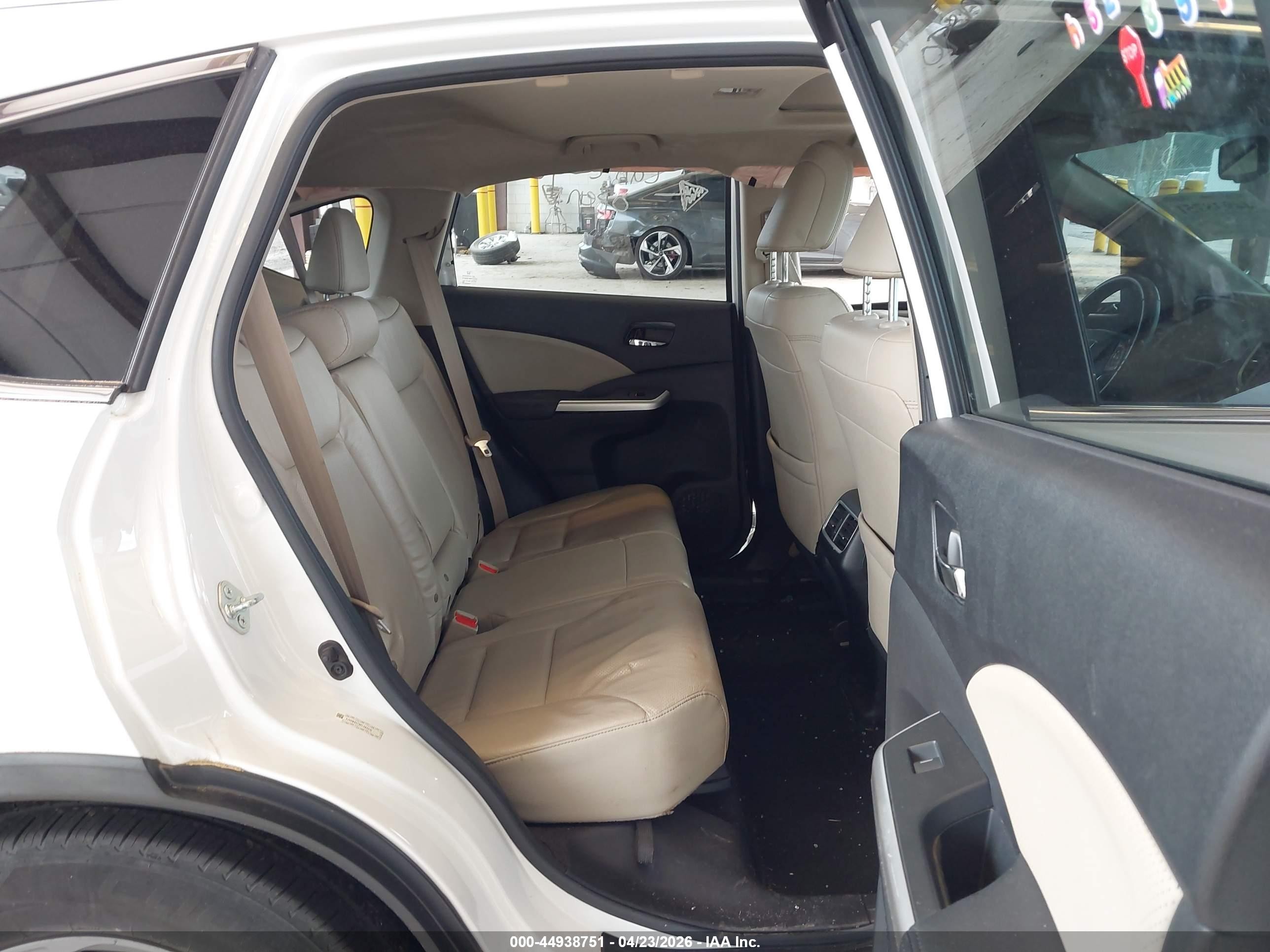 2015 Honda Cr-v Ex-l White vin: 5J6RM4H78FL085210