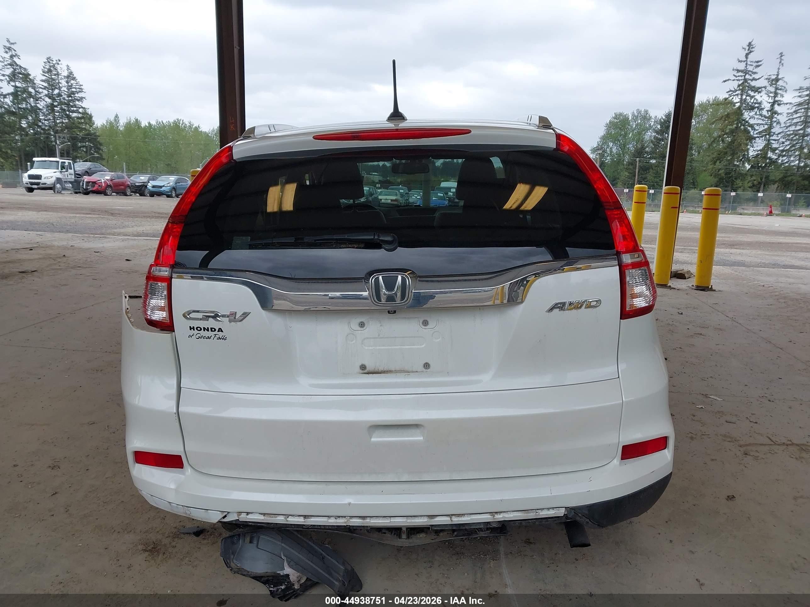 2015 Honda Cr-v Ex-l White vin: 5J6RM4H78FL085210