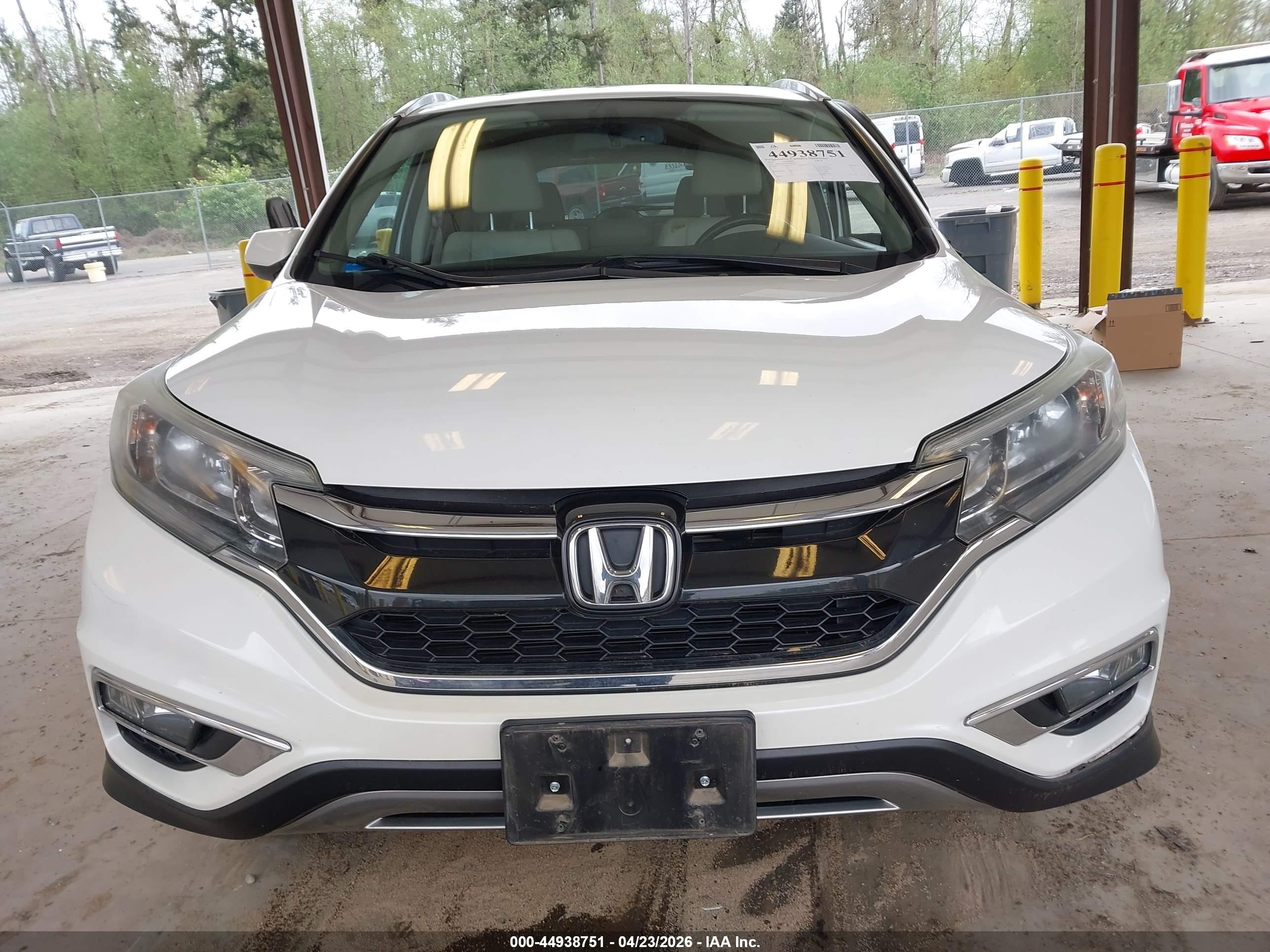 2015 Honda Cr-v Ex-l White vin: 5J6RM4H78FL085210