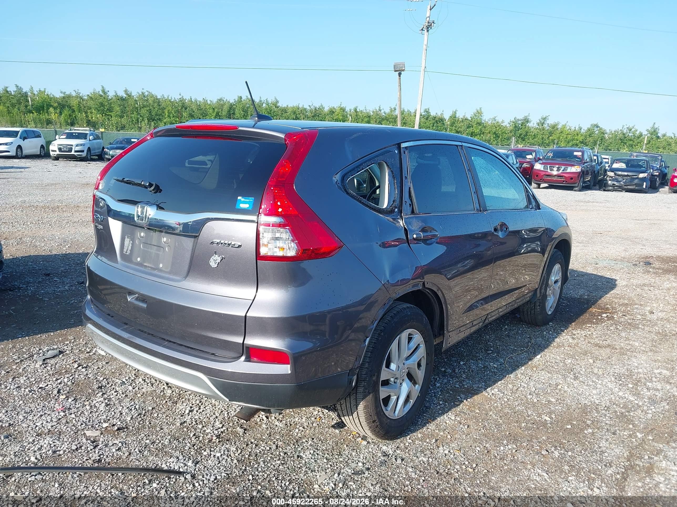 2015 Honda Cr-v Ex-l Серый vin: 5J6RM4H78FL112471