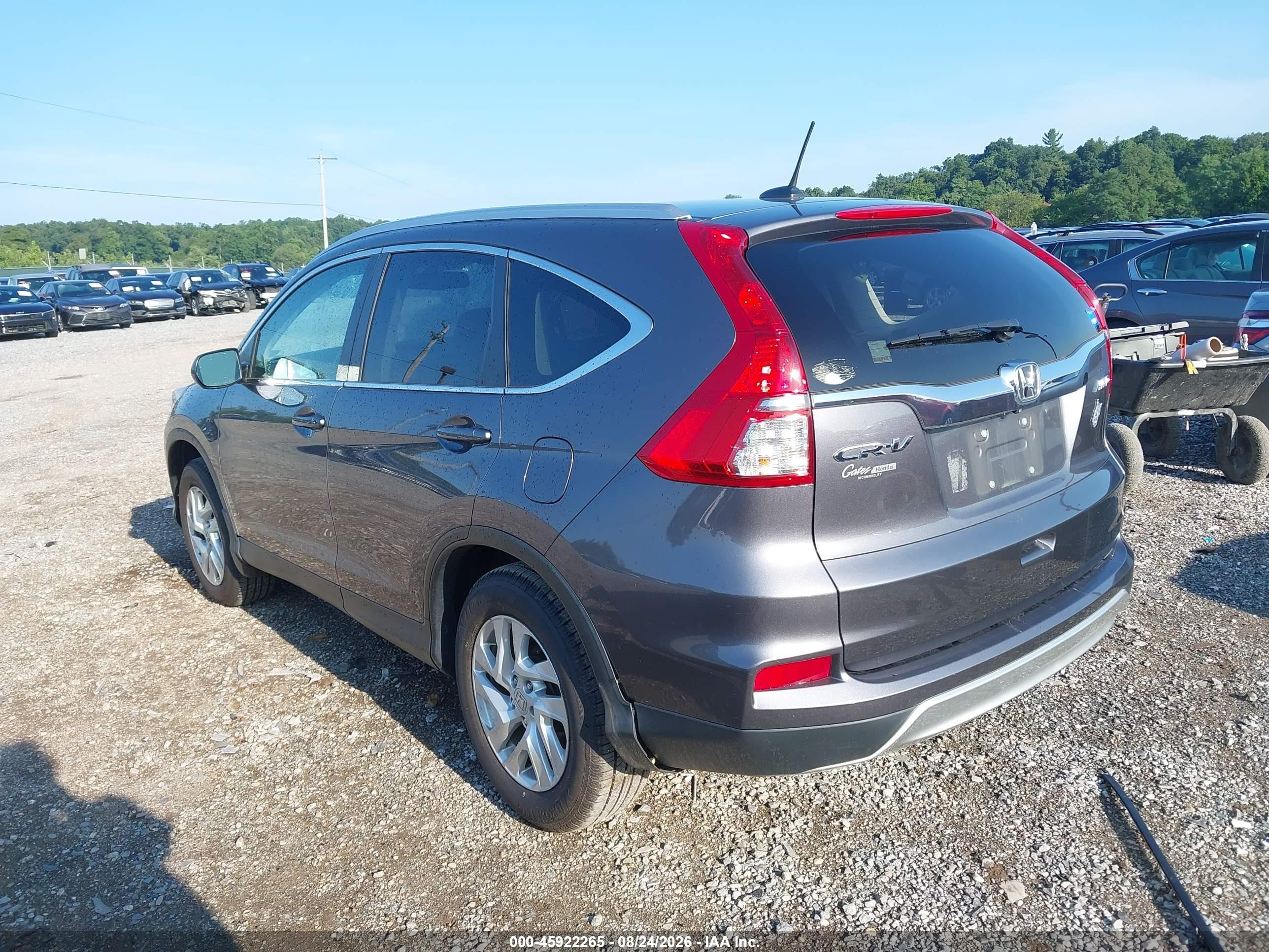 2015 Honda Cr-v Ex-l Серый vin: 5J6RM4H78FL112471