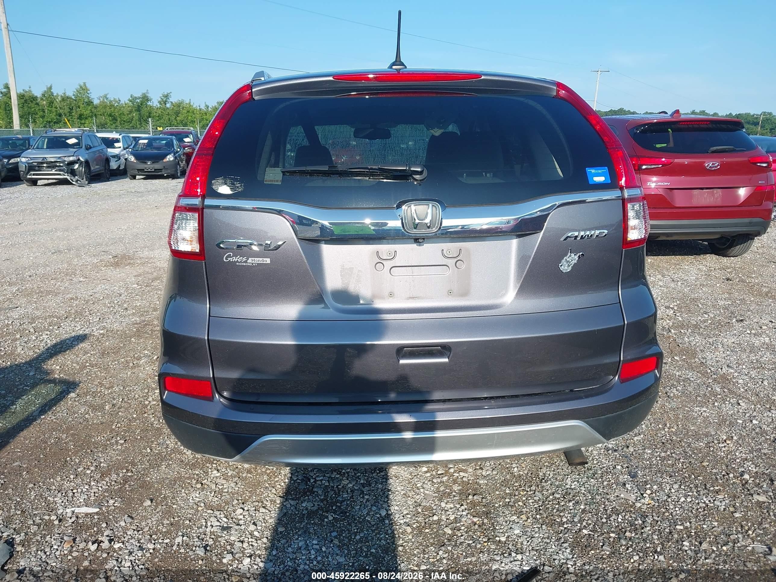 2015 Honda Cr-v Ex-l Серый vin: 5J6RM4H78FL112471
