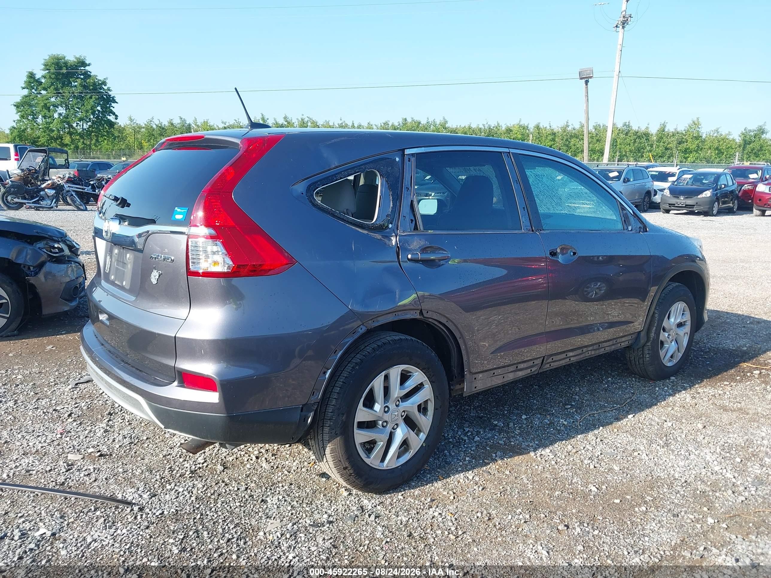 2015 Honda Cr-v Ex-l Серый vin: 5J6RM4H78FL112471