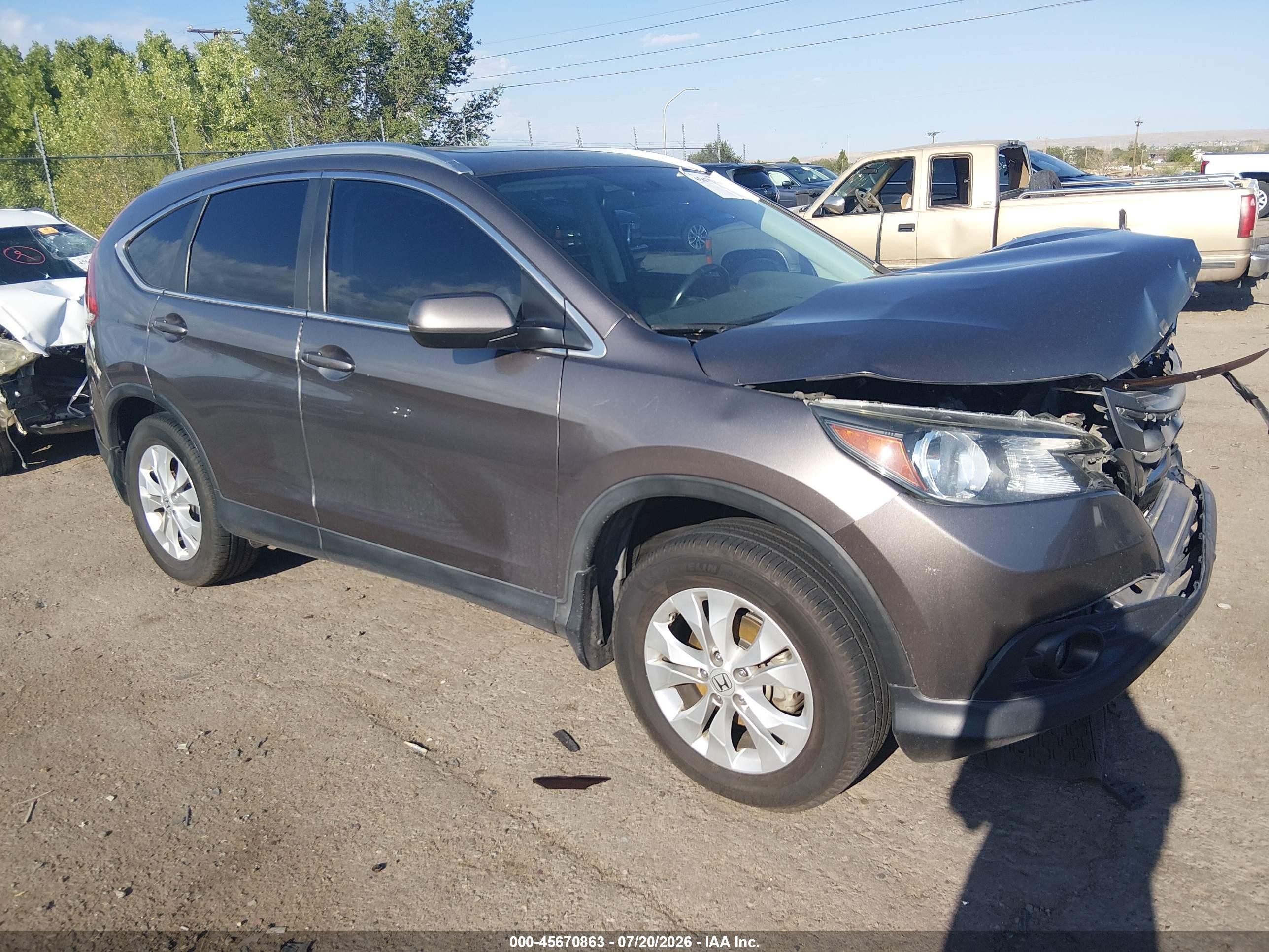 2012 Honda Cr-v Ex-l Gray vin: 5J6RM4H79CL006171