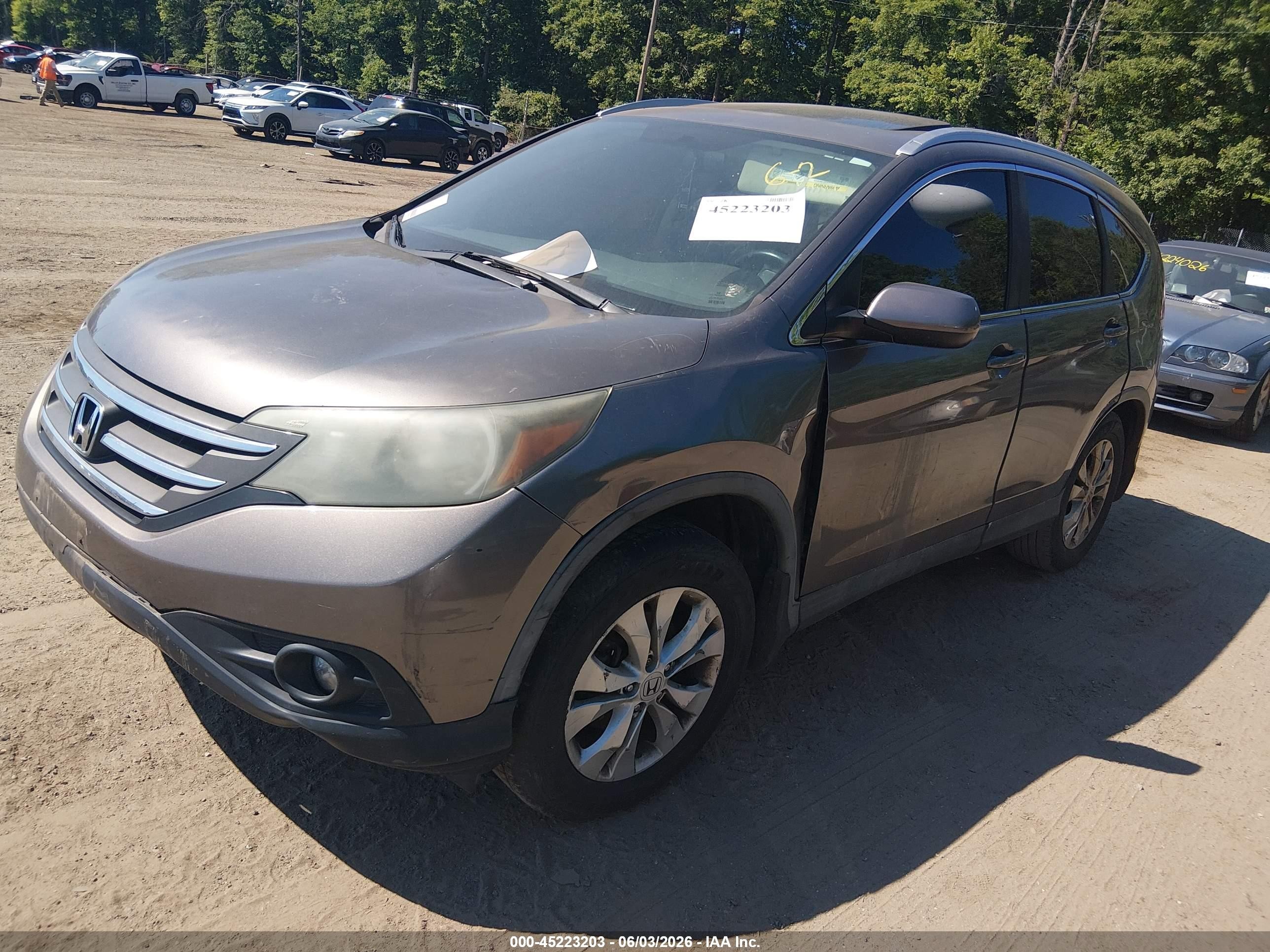 2012 Honda Cr-v Ex-l Gray vin: 5J6RM4H79CL010608
