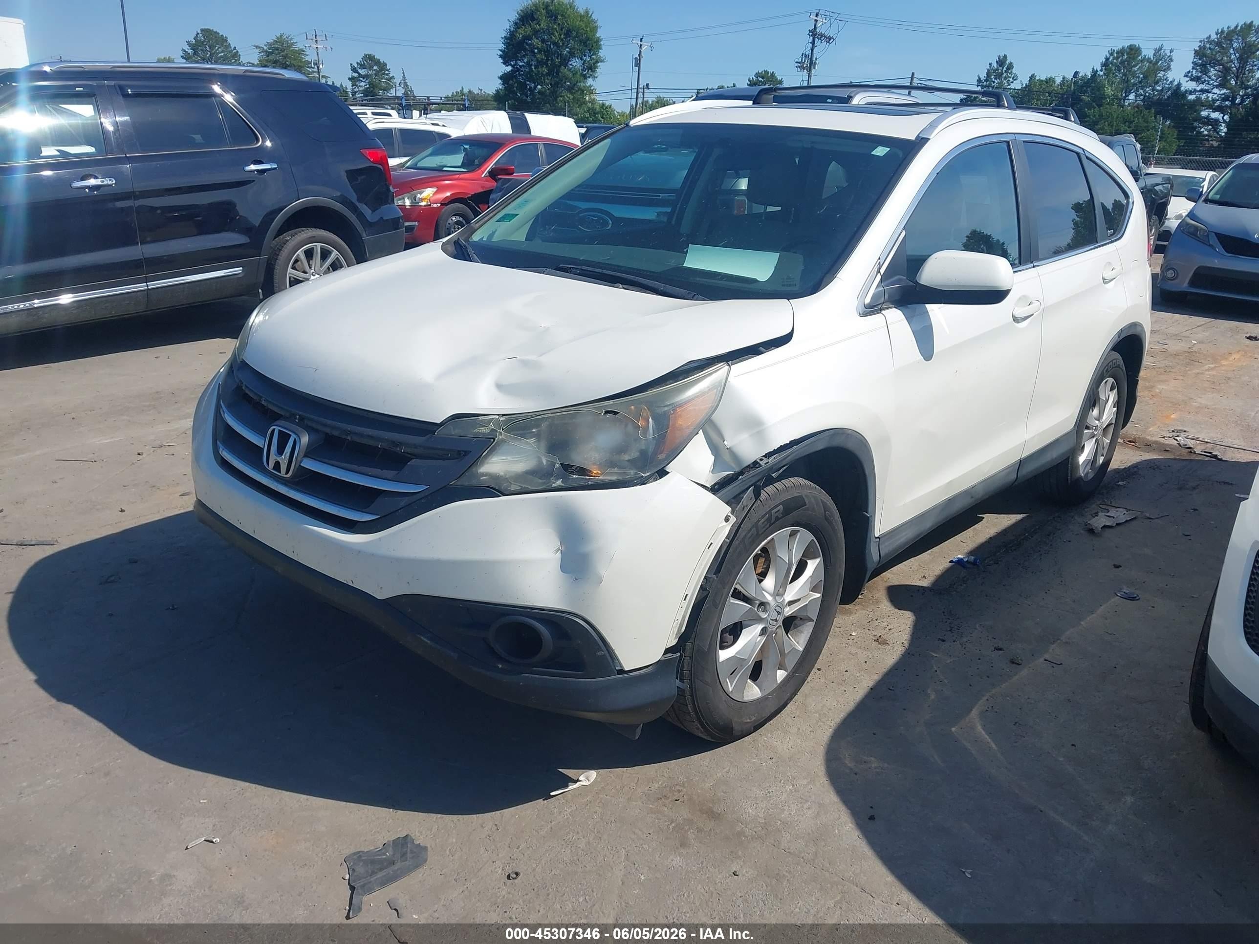 2012 Honda Cr-v Ex-l White vin: 5J6RM4H79CL027442