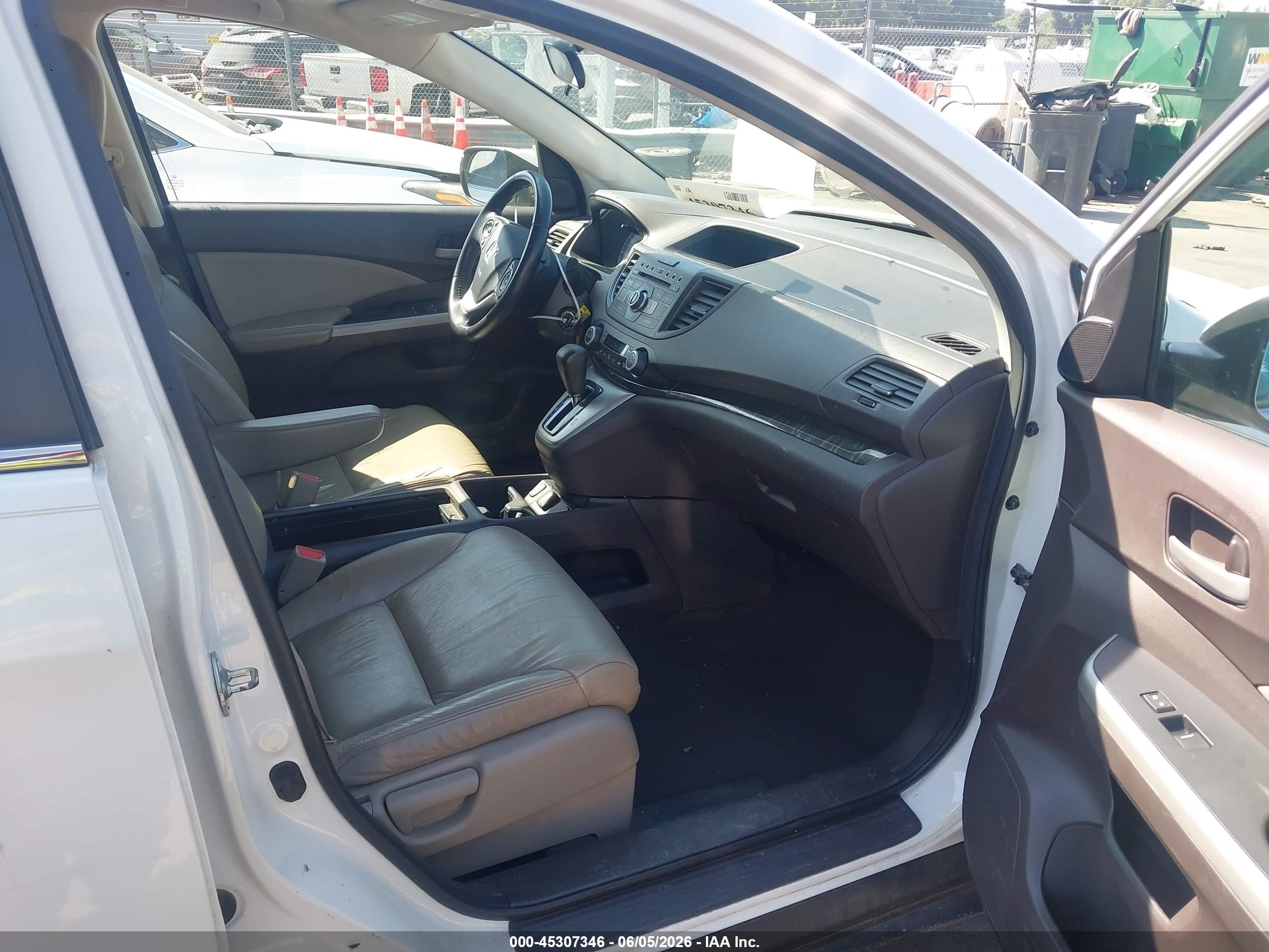 2012 Honda Cr-v Ex-l White vin: 5J6RM4H79CL027442