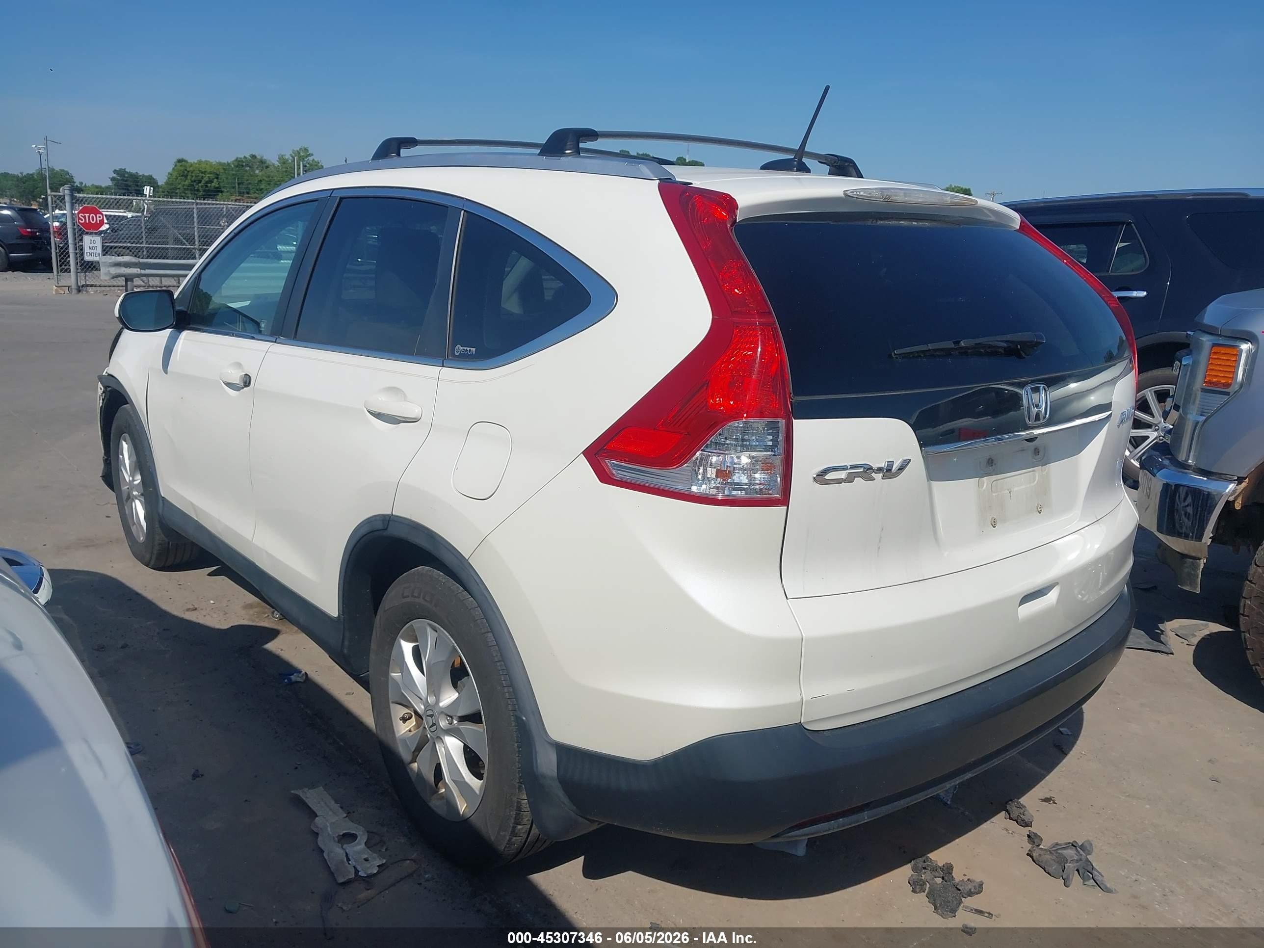 2012 Honda Cr-v Ex-l White vin: 5J6RM4H79CL027442