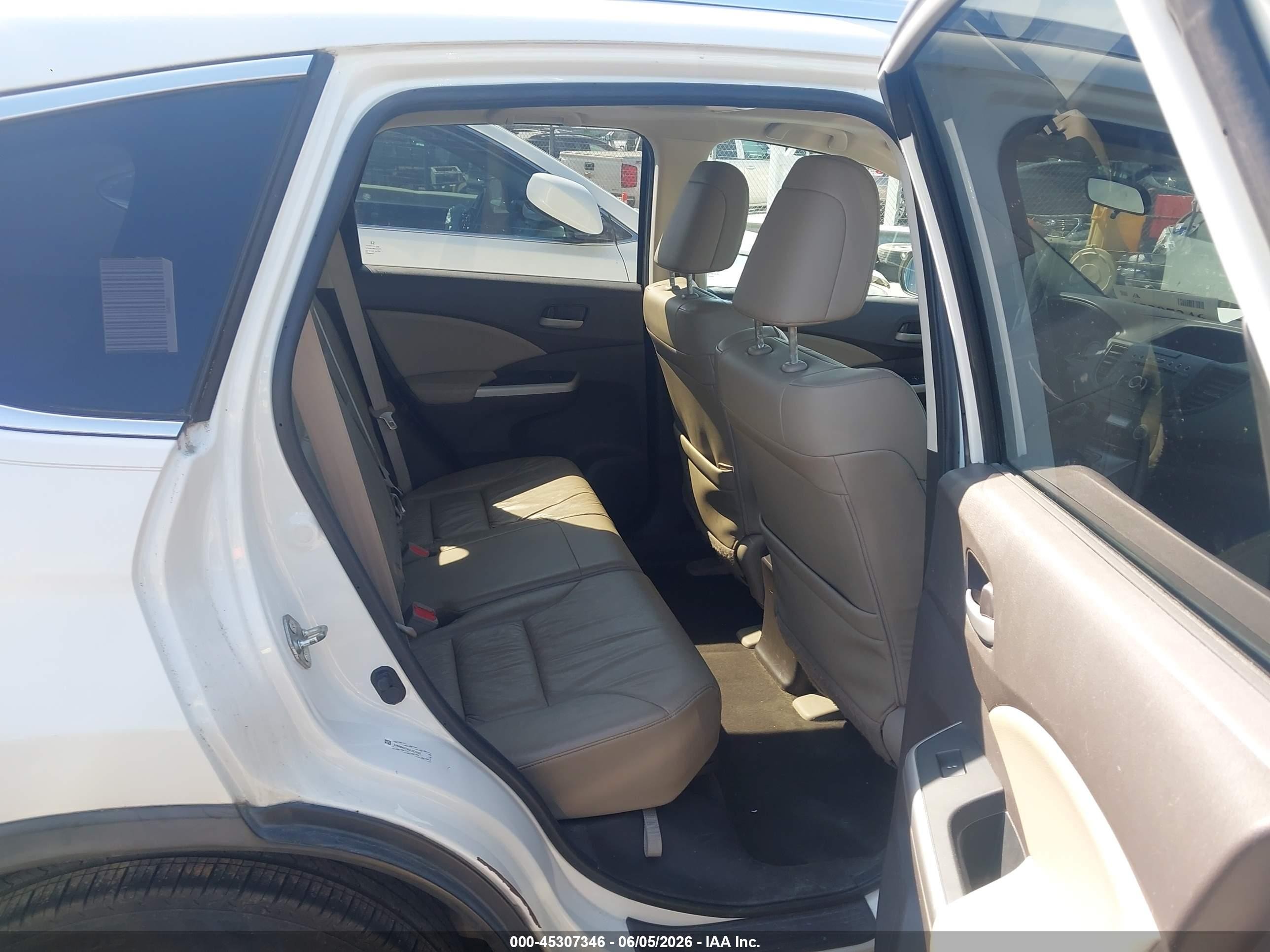 2012 Honda Cr-v Ex-l White vin: 5J6RM4H79CL027442