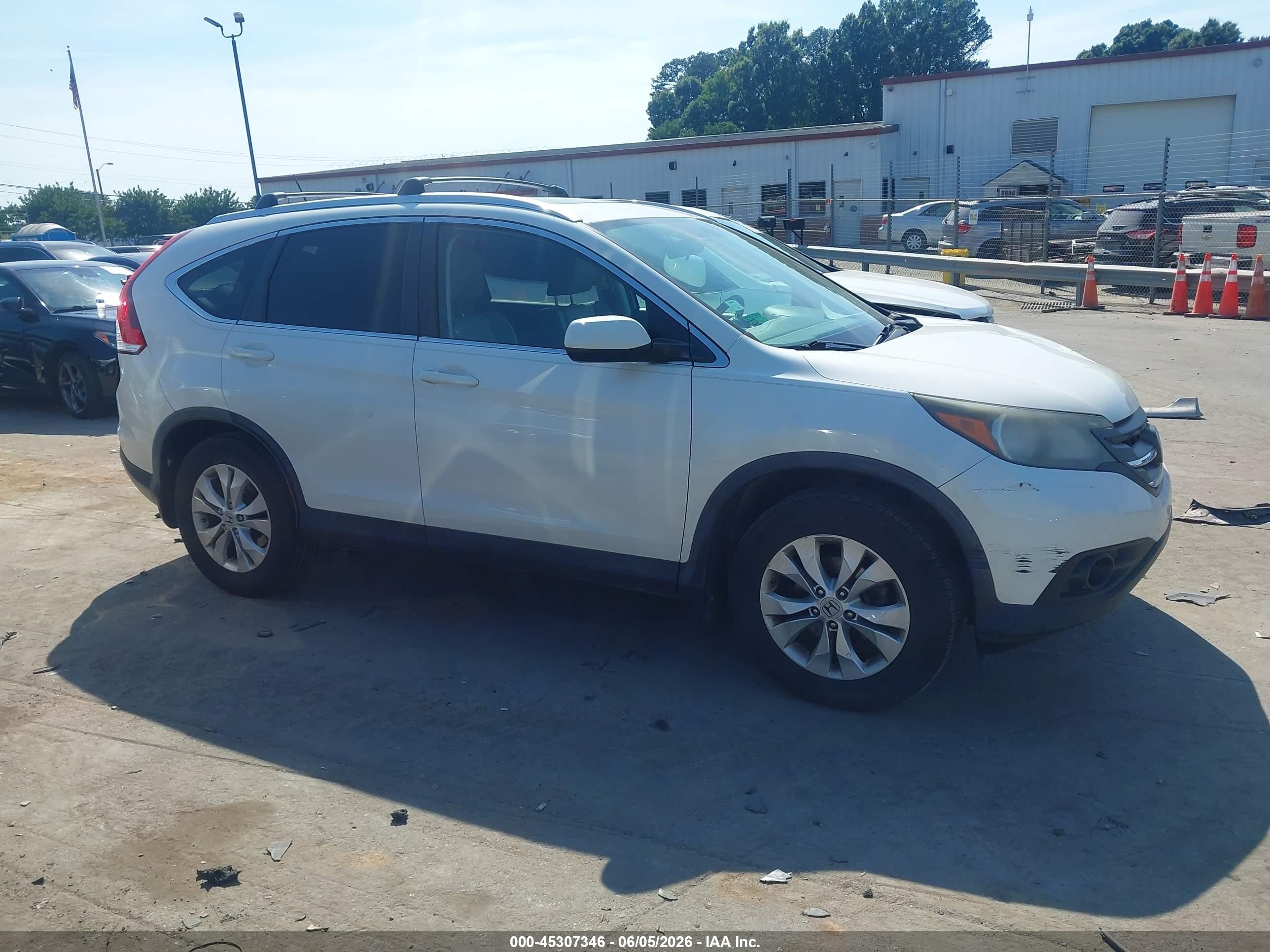 2012 Honda Cr-v Ex-l White vin: 5J6RM4H79CL027442